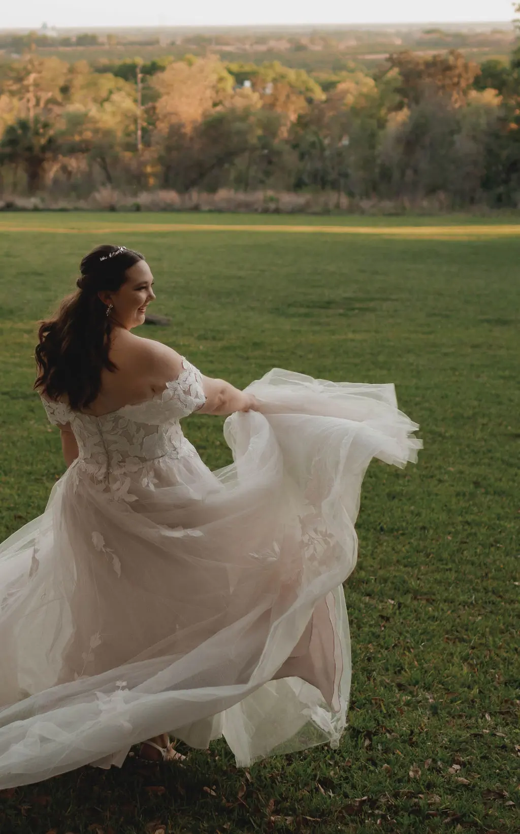 Bride In A-line Floral Hattie Lane Lynette Rebecca Ingram
