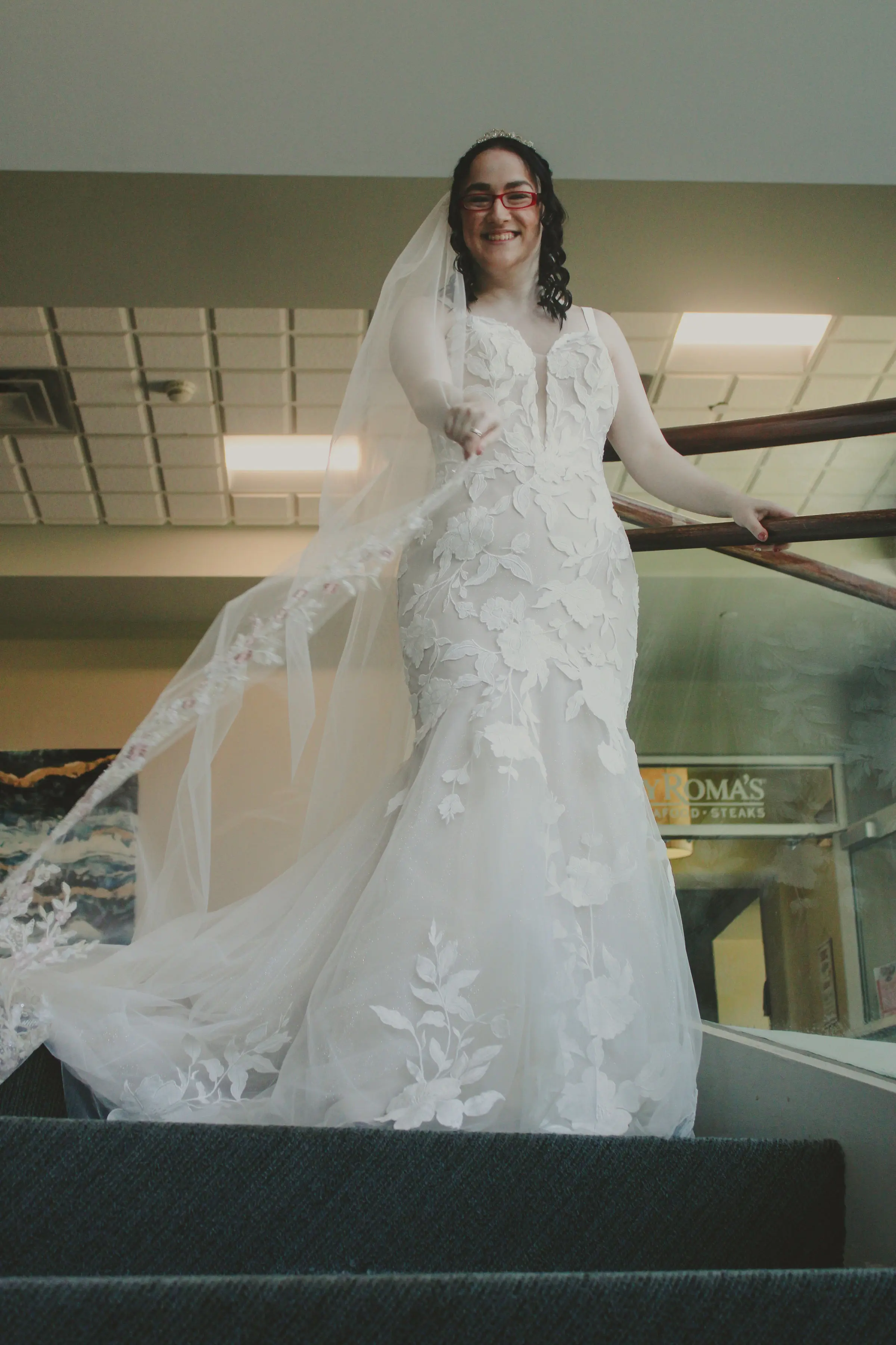 Bride In Floral Mermaid Hattie Rebecca Ingram