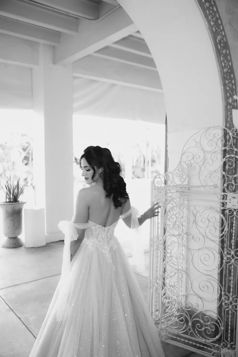 Bride Wearing Sparkly Fairytale Ball Gown Wedding Dress Called Shasta By Sottero And Midgley