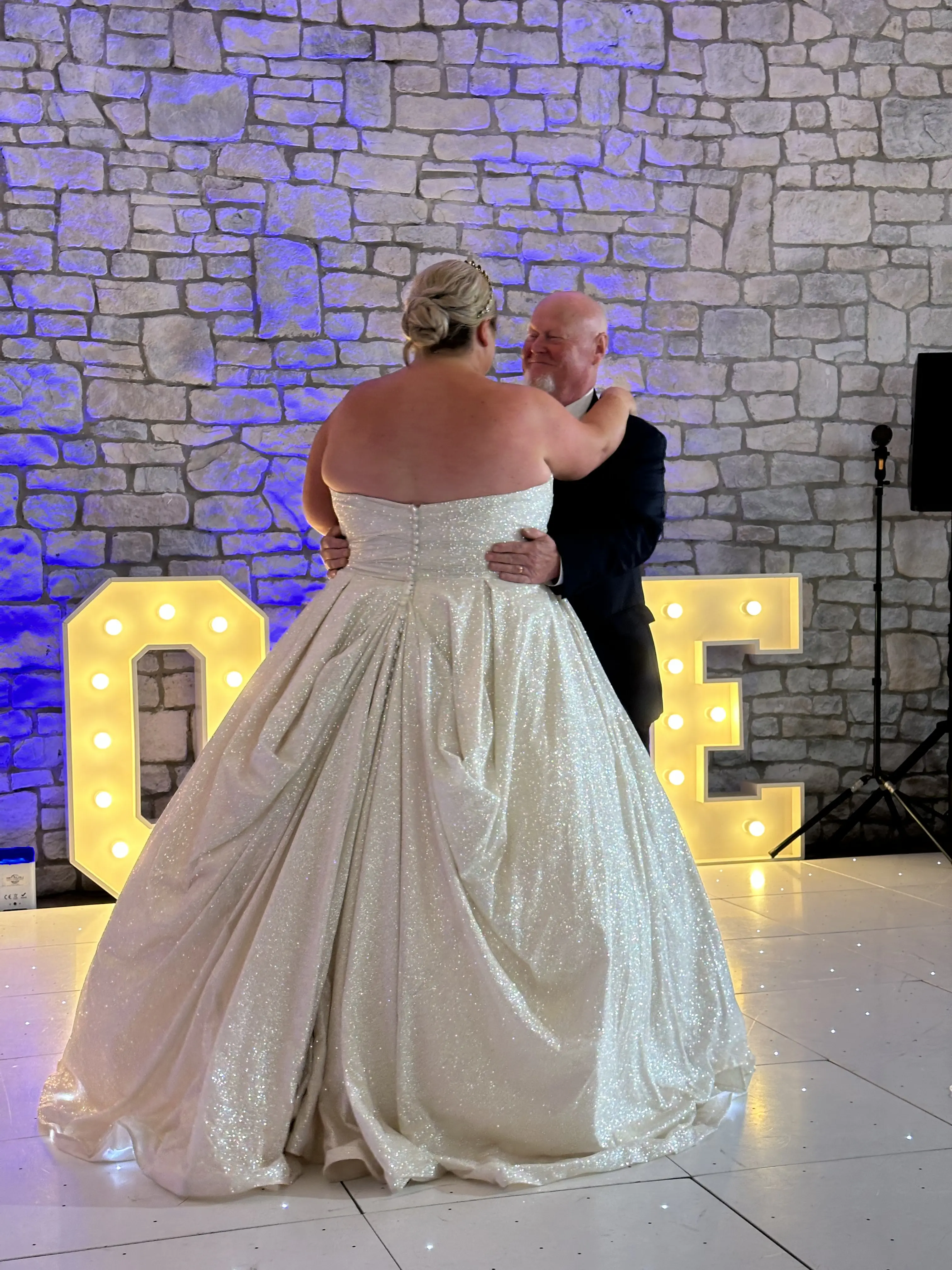 Bride wearing Anniston by Maggie Sottero dancing with her dad