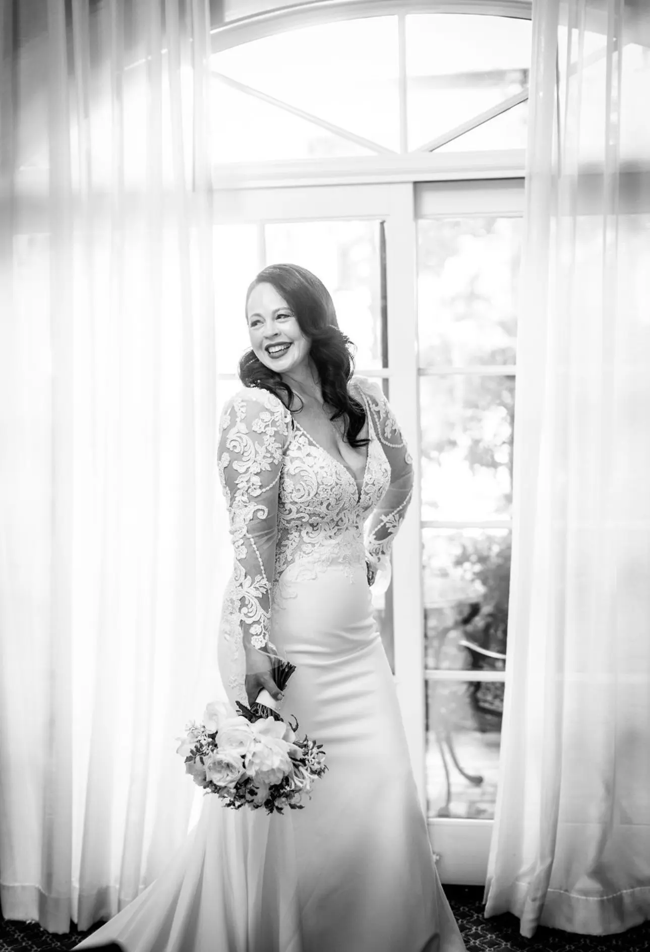 Bride In A White Mermaid Wedding Gown Named Nikki By Maggie Sottero