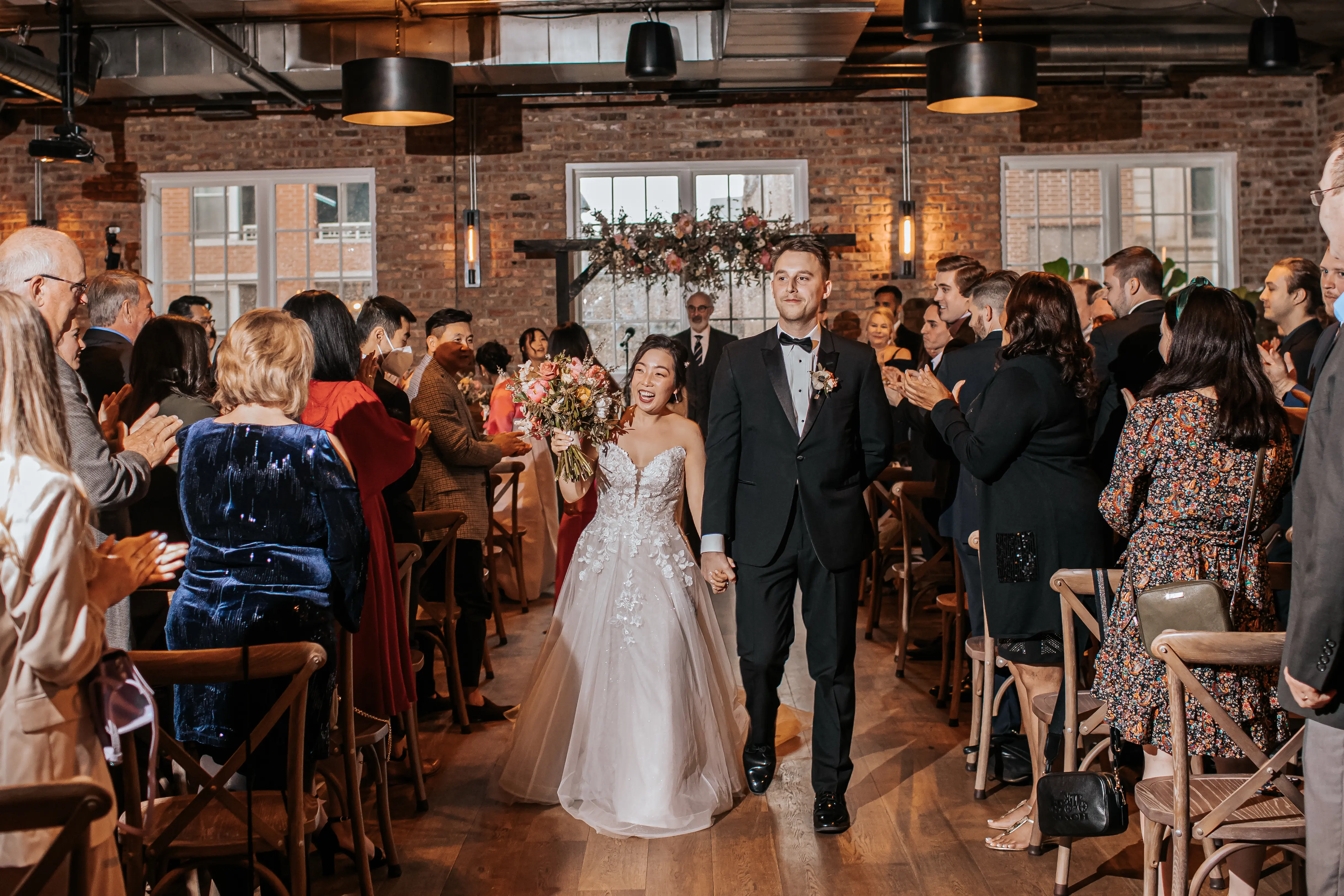 Ceremony Exit Bride Wearing Strapless Wedding Gown Called Stevie By Maggie Sottero