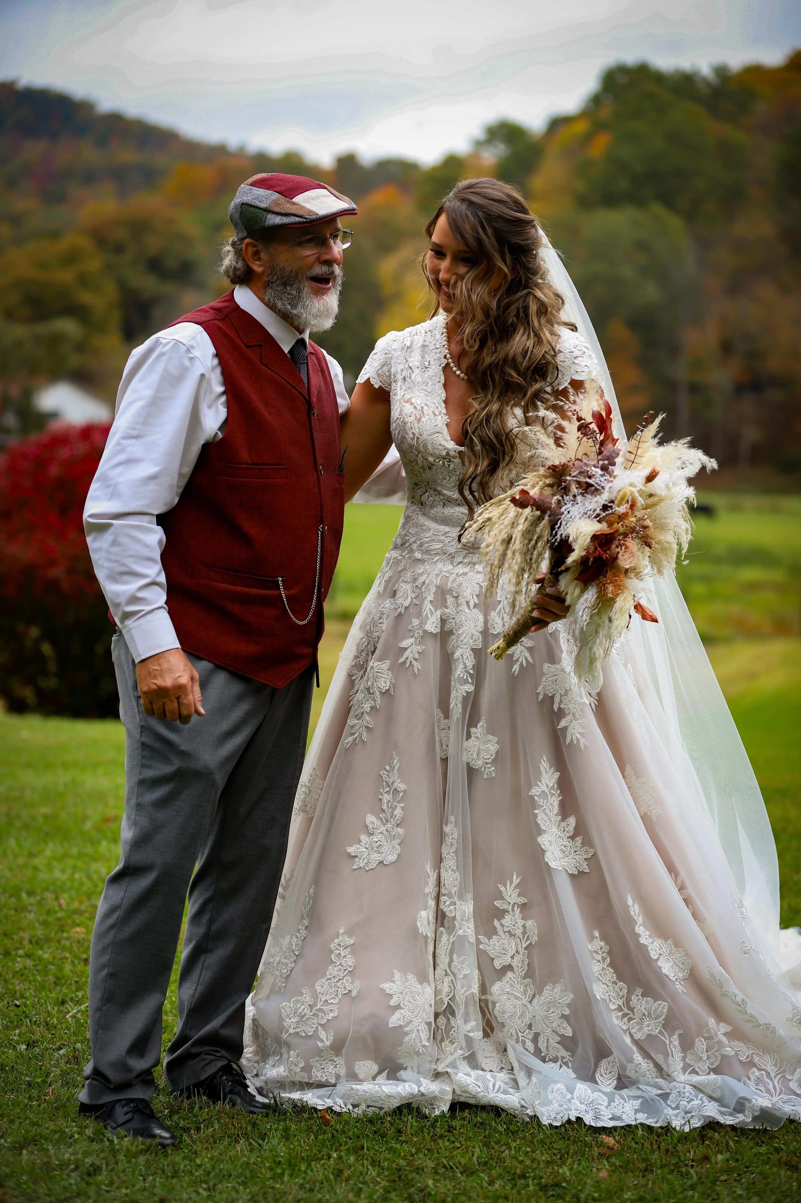 Bride wearing Kingsley wedding gown by Sottero and Midgley with her father