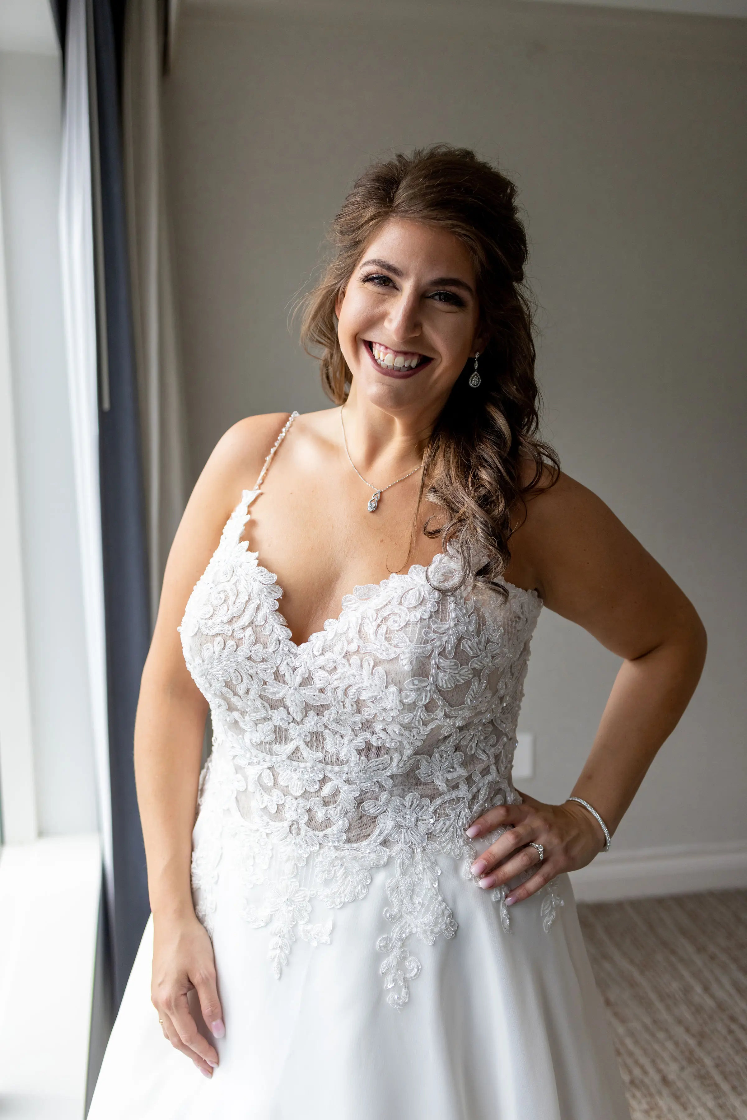 Bride Wearing A-Line Wedding Dress Savannah By Maggie Sottero