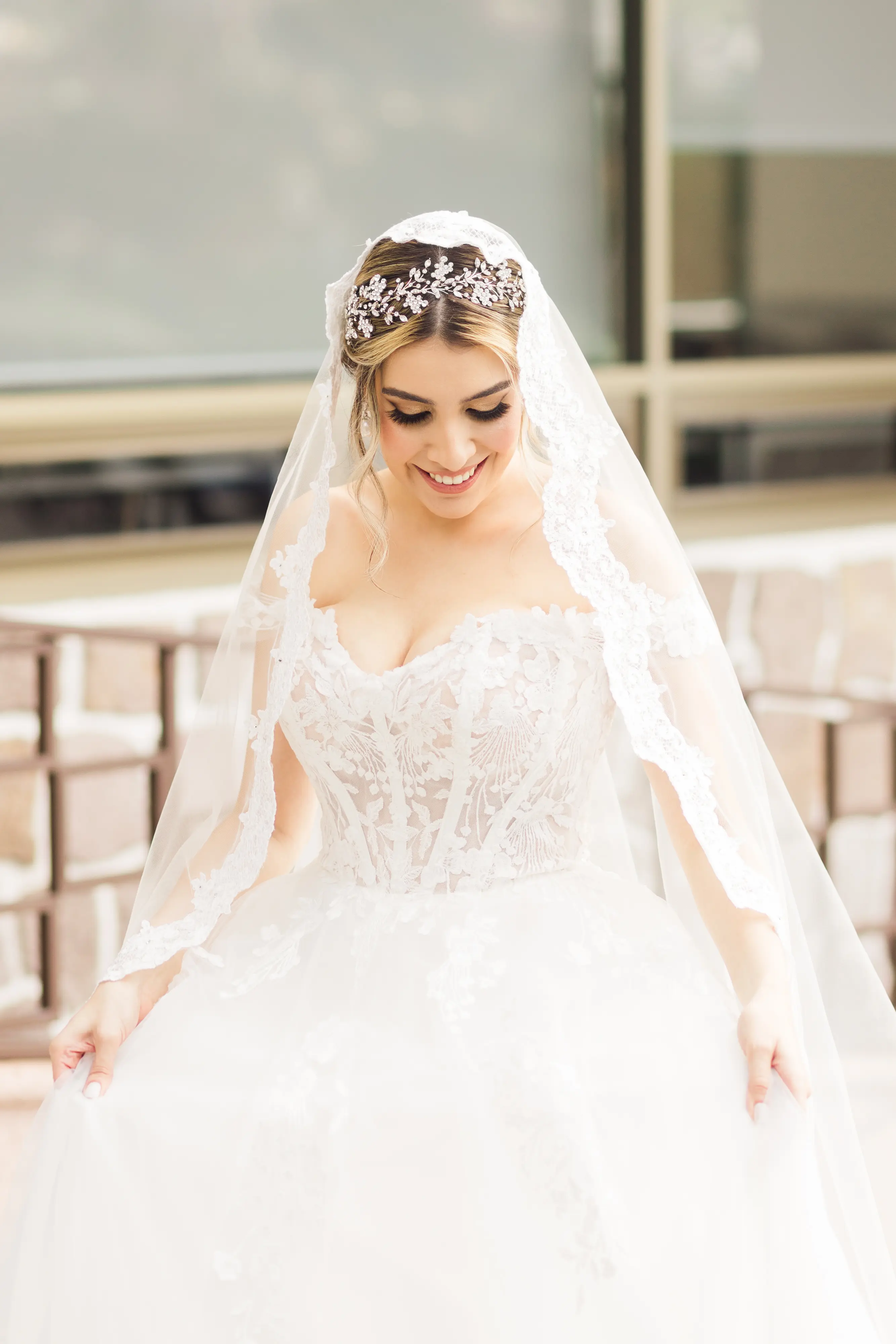 Bride In Lace Ballgown Wedding Dress Called Harlem By Maggie Sottero