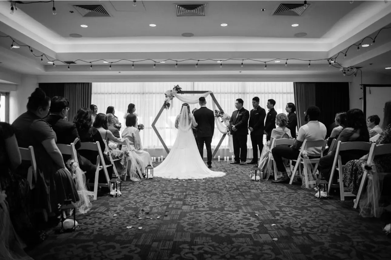 Bride wearing Jessica by Maggie Sottero during her ceremony