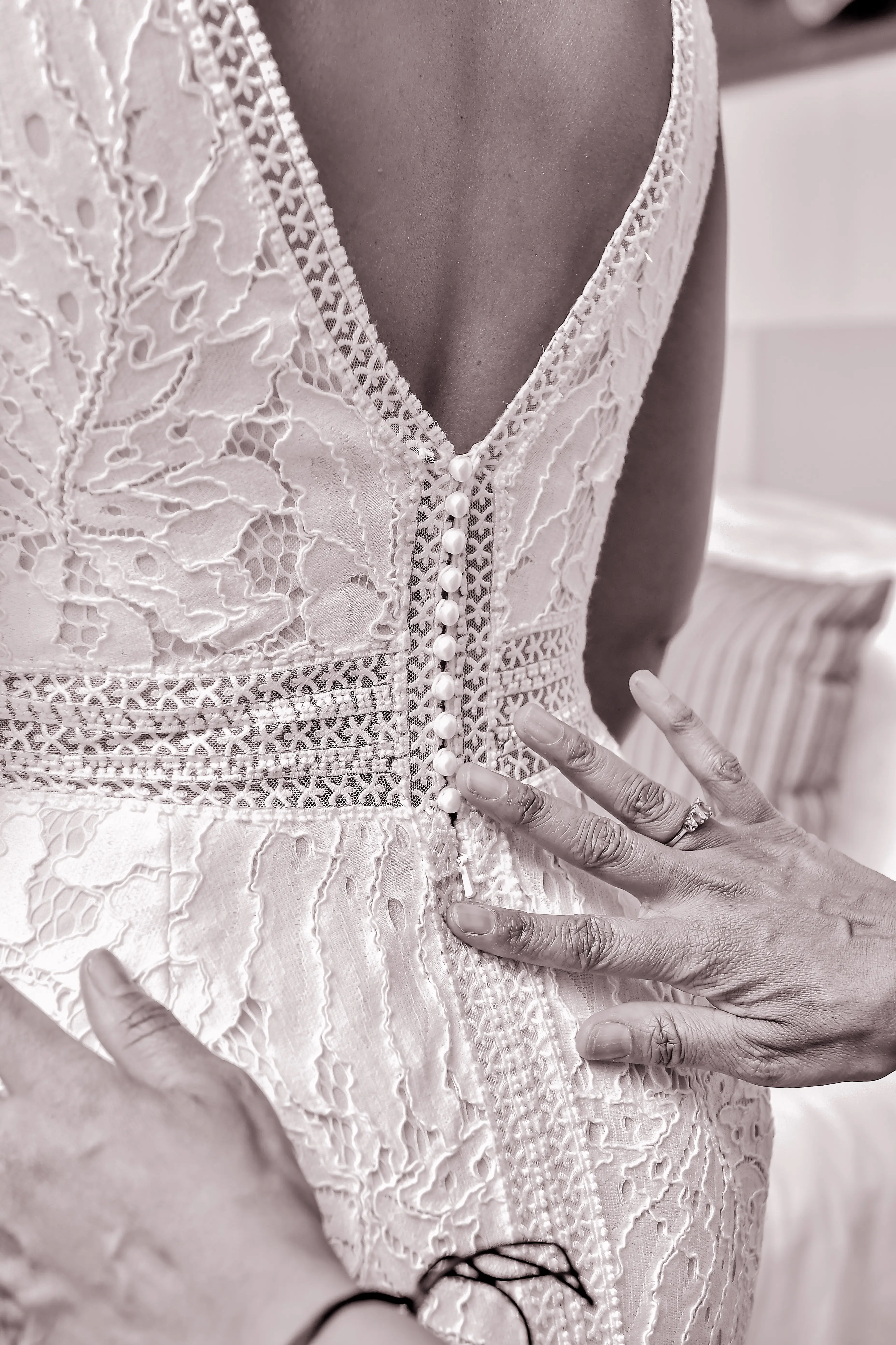 Bride In Boho Lace Wedding Dress Called Burke By Maggie Sottero