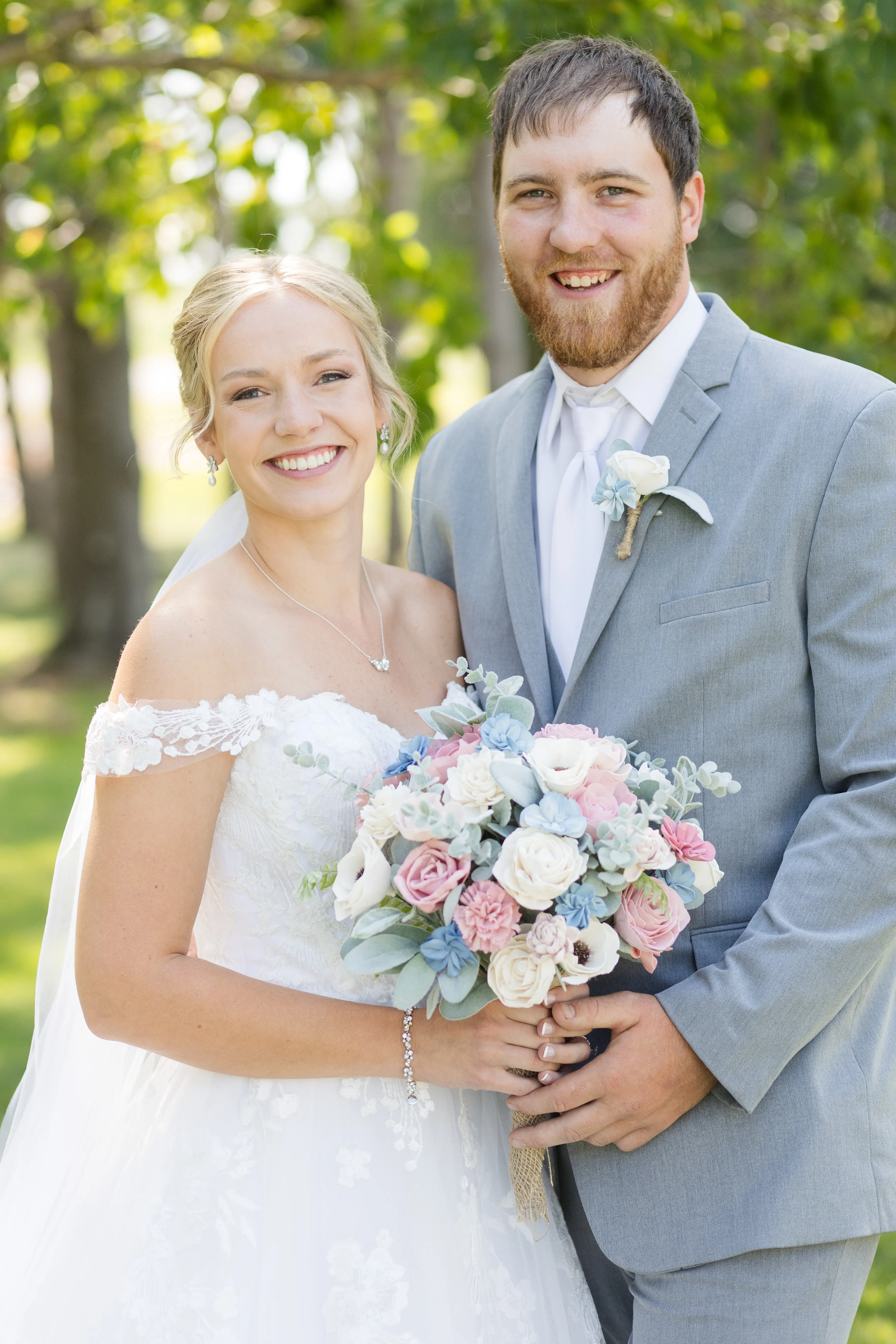 Bride Wearing Ballgown Wedding Dress Called Harlem By Maggie Sottero With Groom
