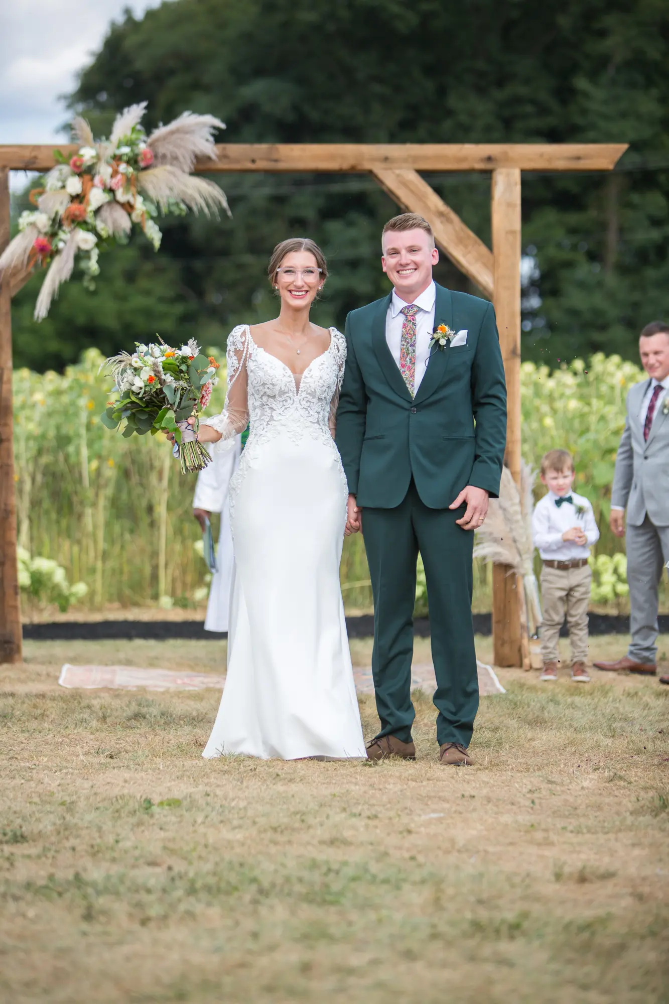 Bride Wearing Lace Mermaid Wedding Gown Called Nikki By Maggie Sottero With Groom