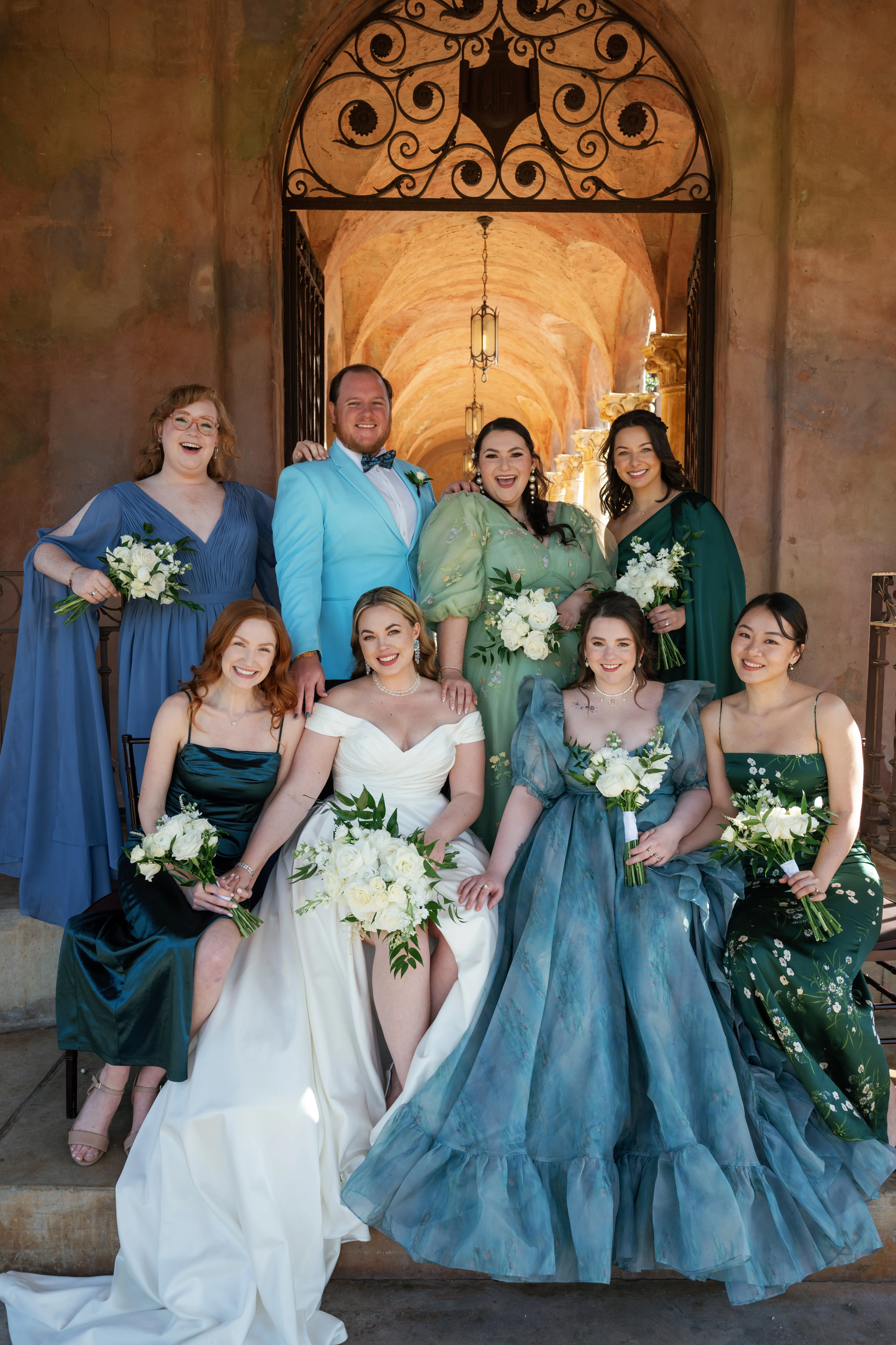 Bride wearing Ekaterina by Maggie Sottero with her bridesmaids