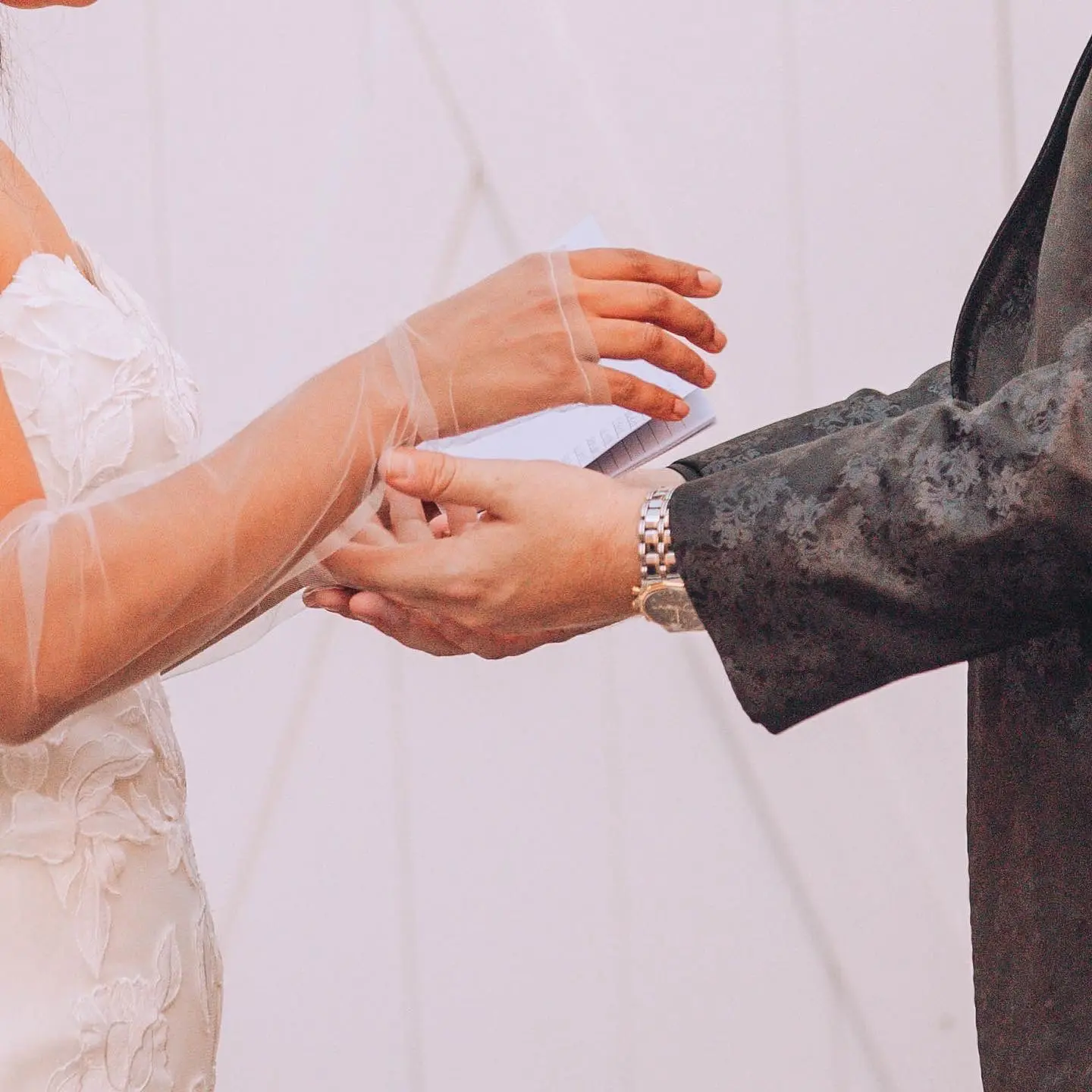 bride in lace wedding dress called hattie by rebecca ingram