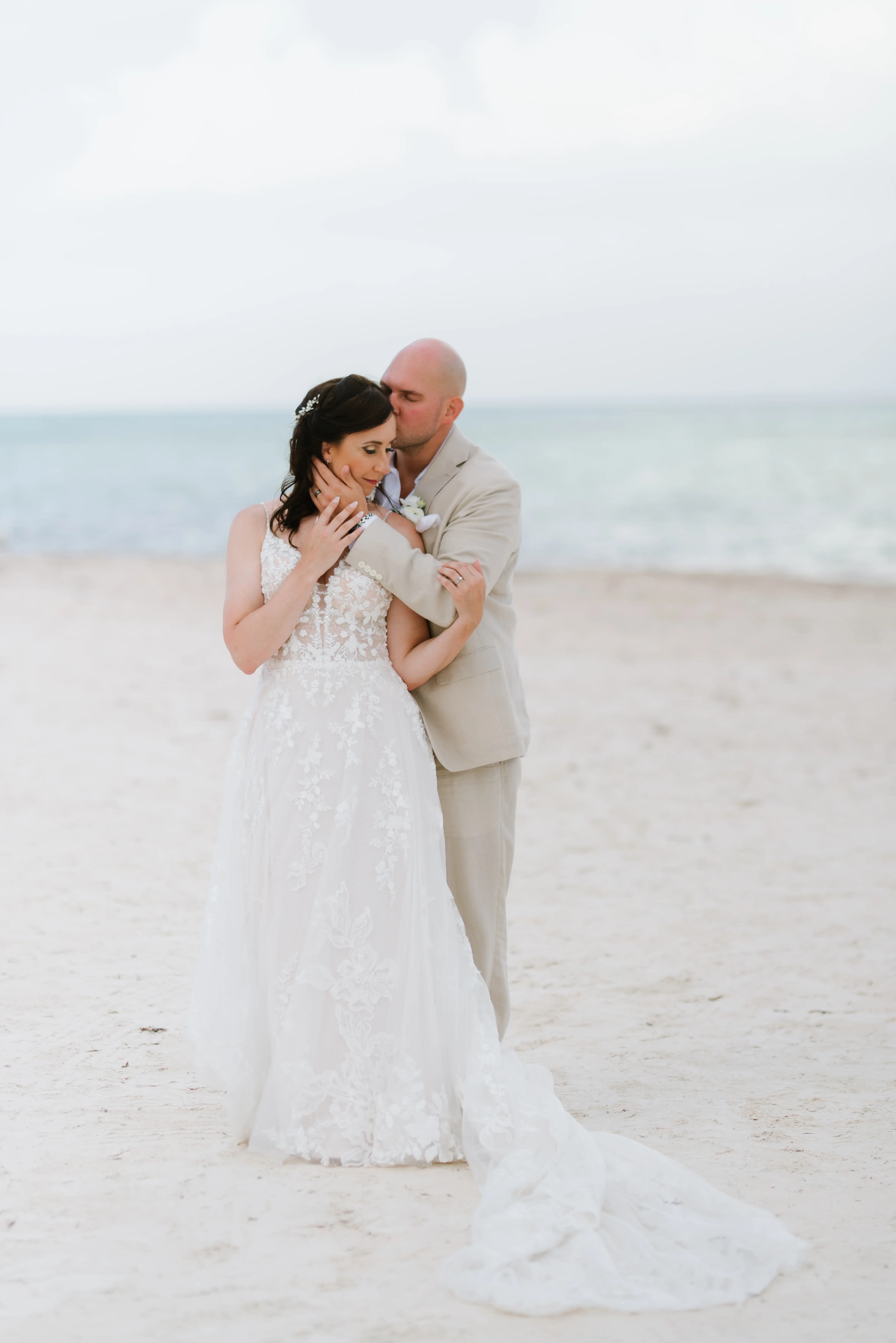 Real Bride in Keyhole Back Wedding Dress in an A-Line Silhouette Called Marlow by Sottero & Midgley