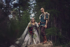 Bride wearing Trystin wedding dress by Maggie Sottero with her husband