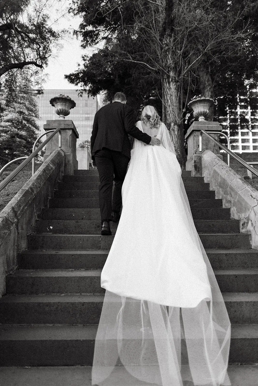 Groom With Bride Wearing Satin Ball Gown Selena By Maggie Sottero