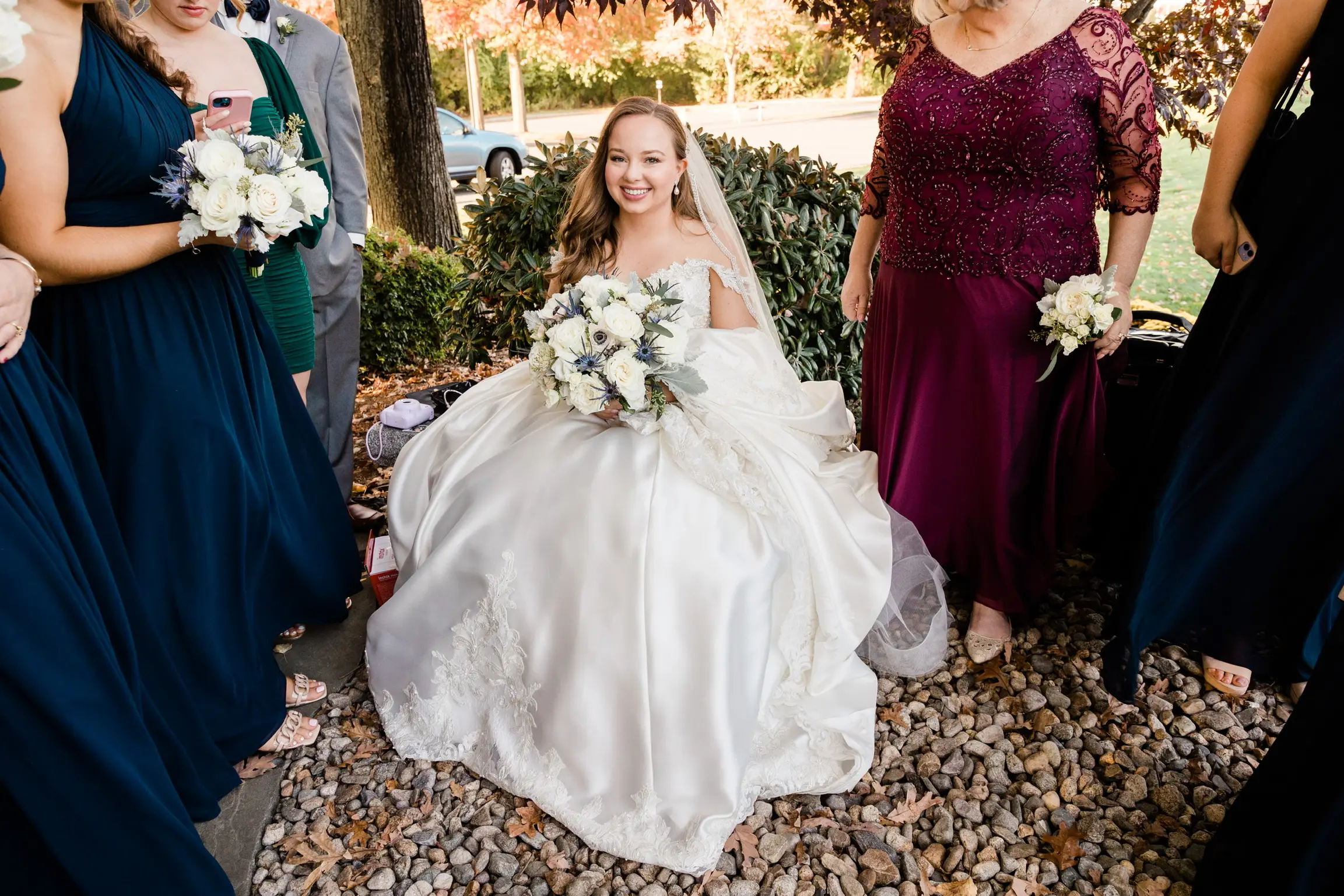 Beautiful Bride Wearing Glamorous Satin Ball Gown Called Kimora By Sottero And Midgley