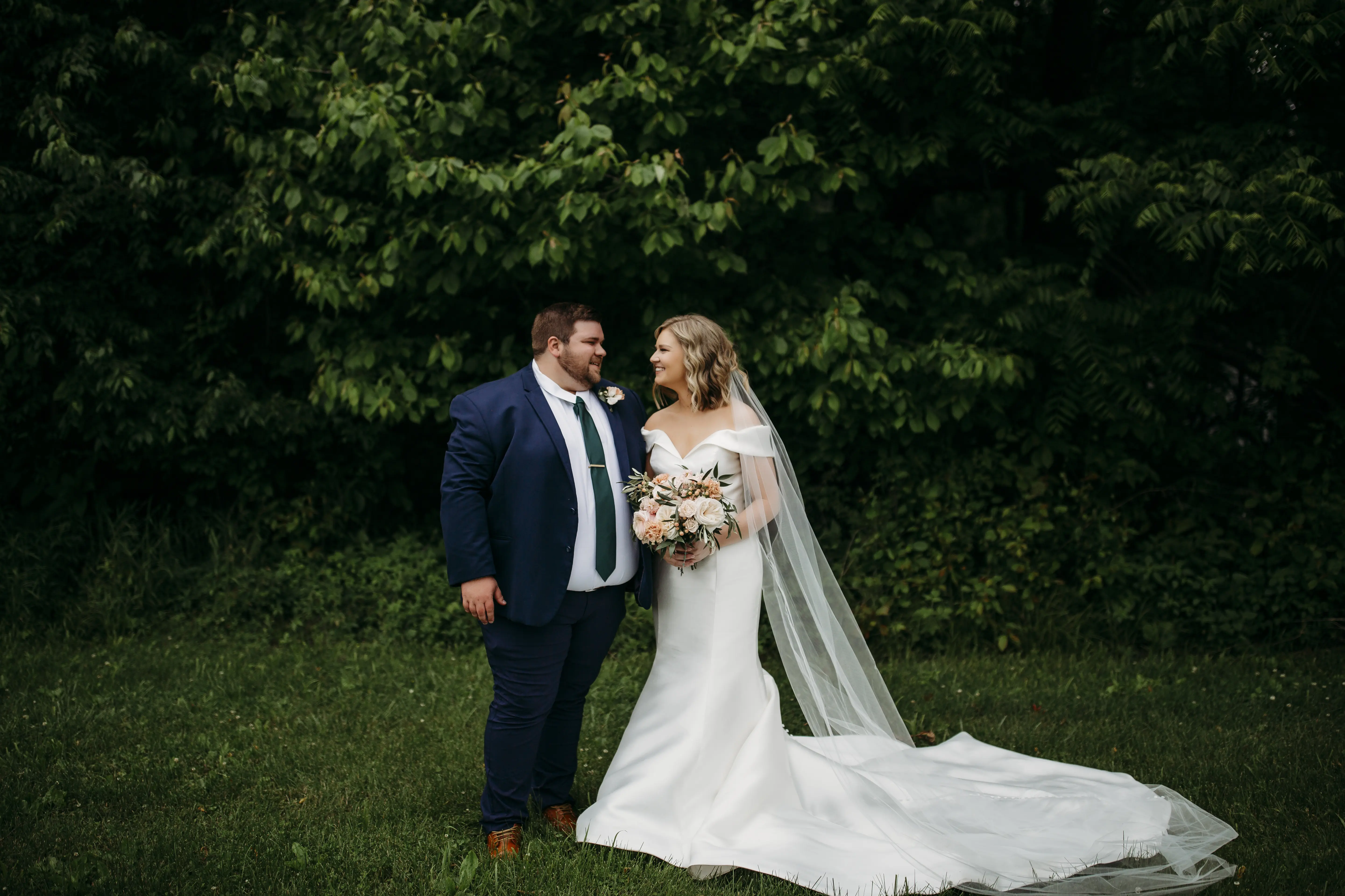 Bride In Satin Wedding Dress Called Josie By Rebecca Ingram