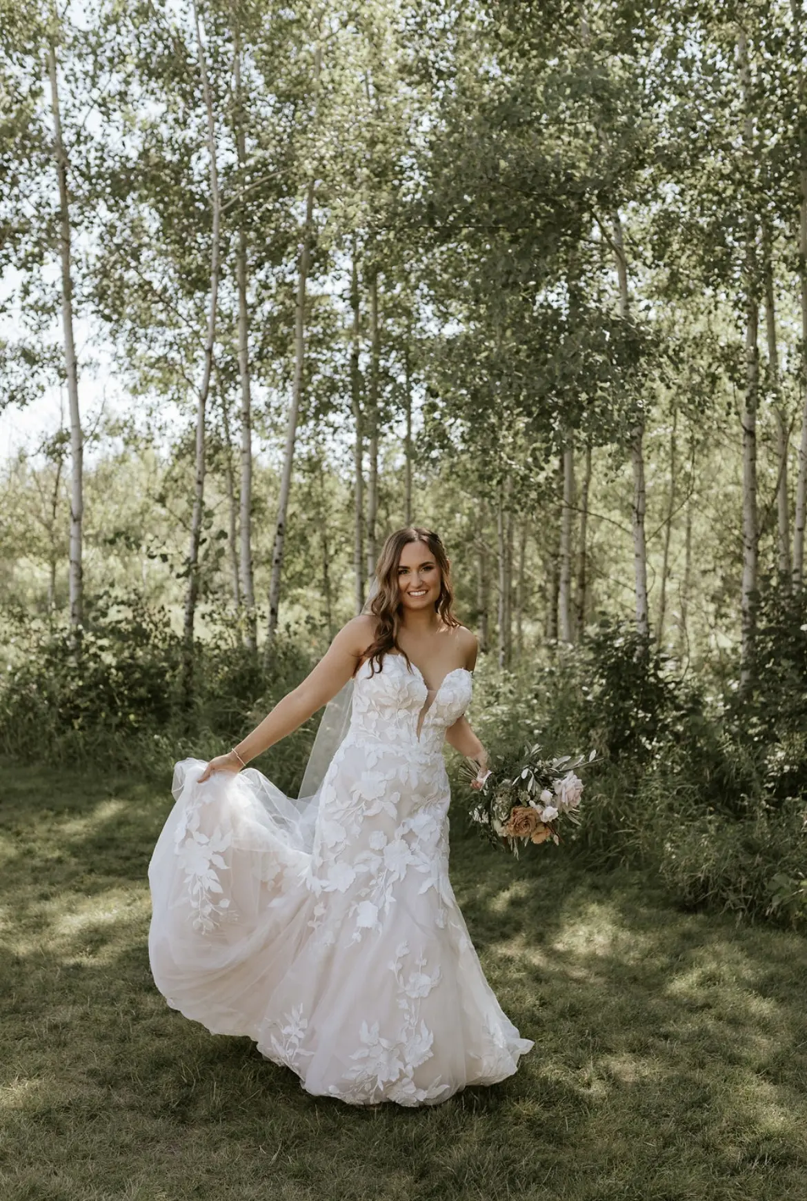 Bride Wearing Strapless Mermaid Wedding Dress Hattie By Rebecca Ingram
