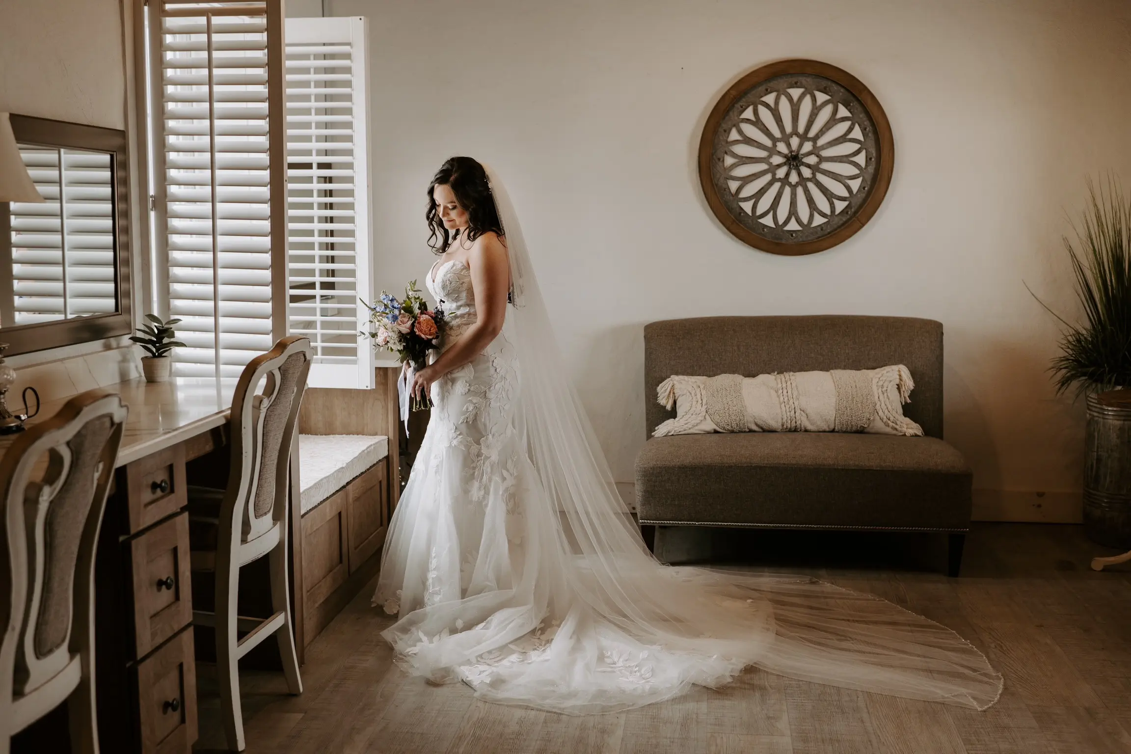 Bride In Floral Mermaid Hattie Rebecca Ingram