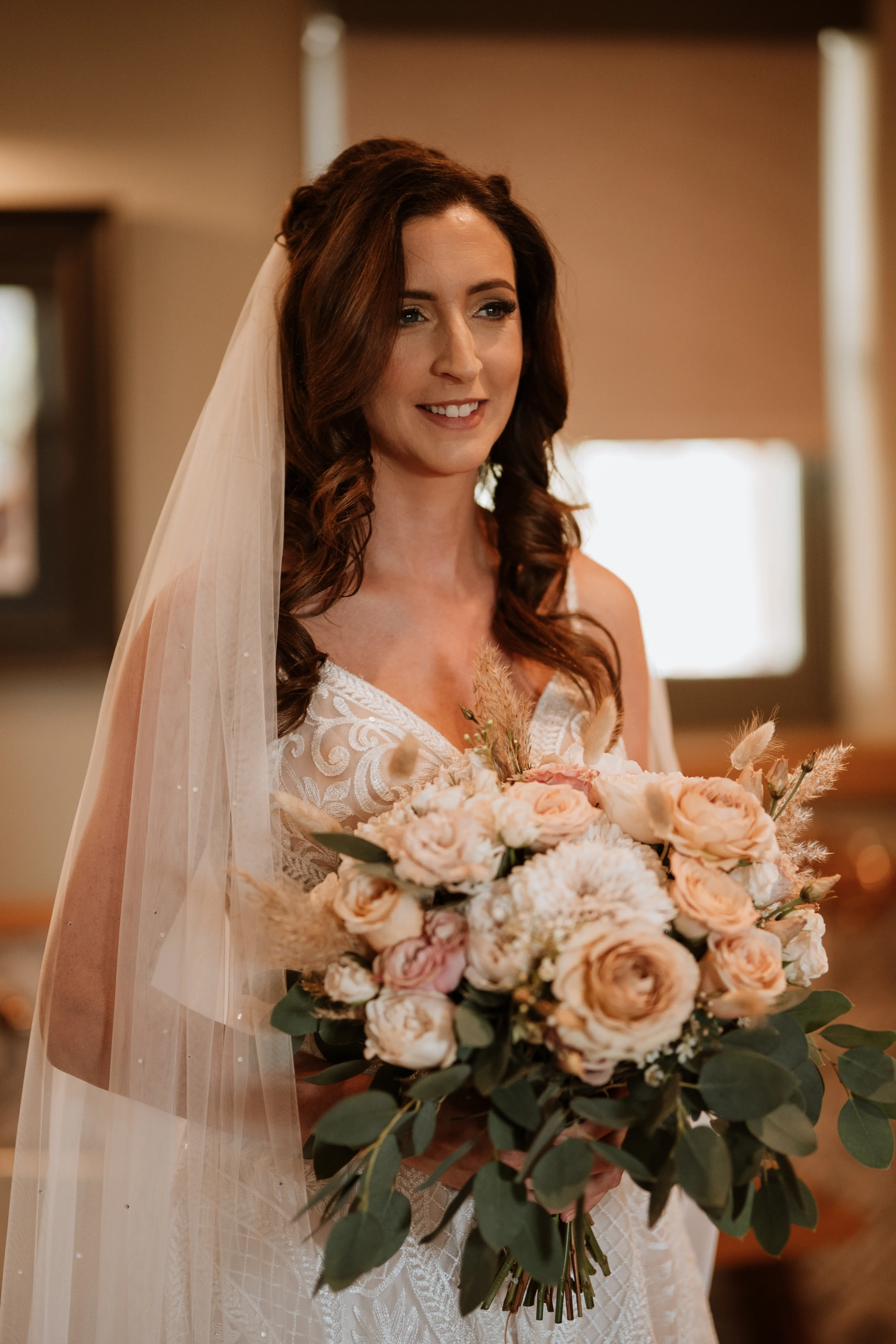 Bride Wearing Boho Princess Wedding Dress Roxanne By Sottero And Midgley