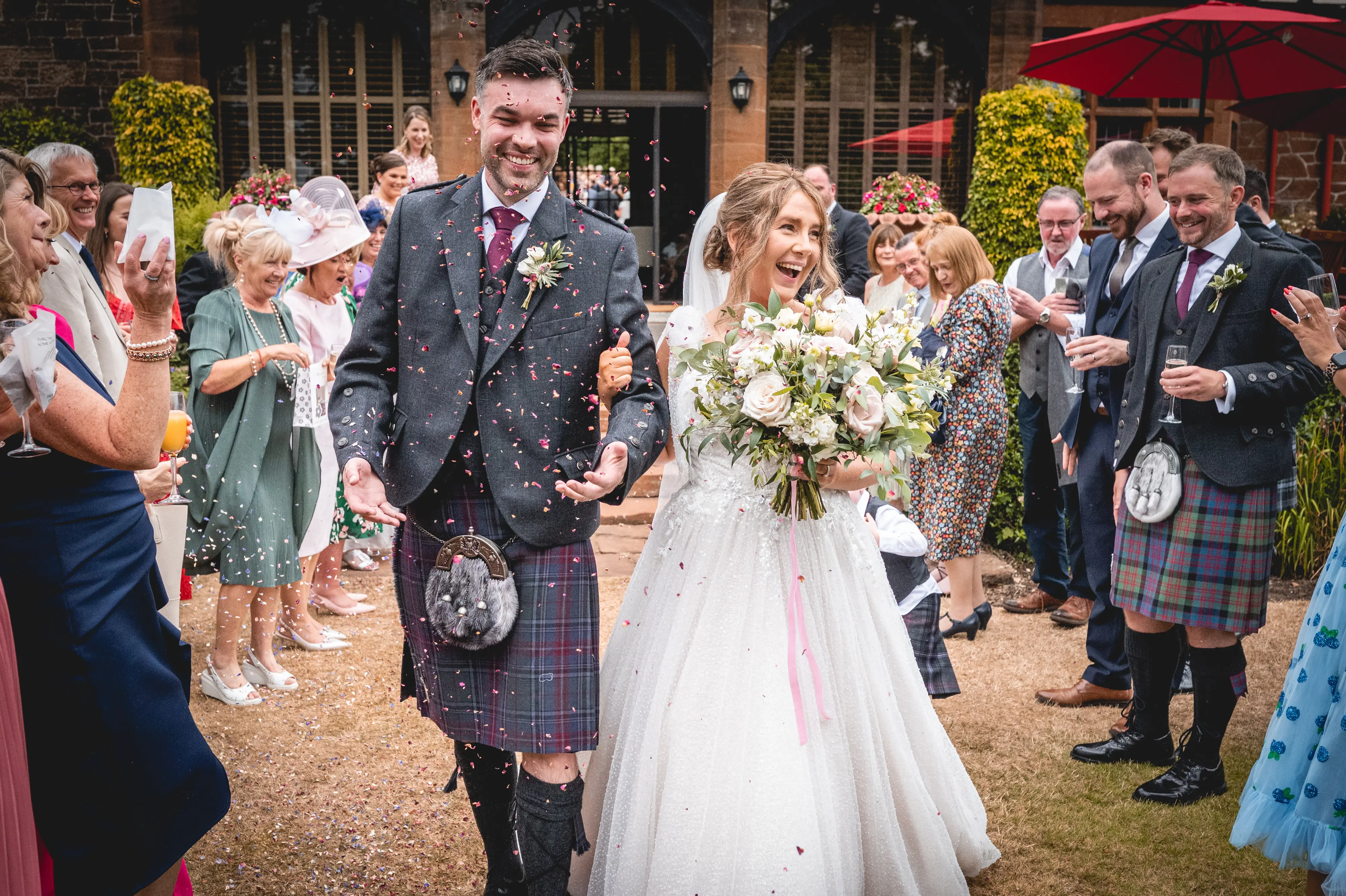 Bride In Fairytale Ballgown Shasta Sottero Midgley With Guests