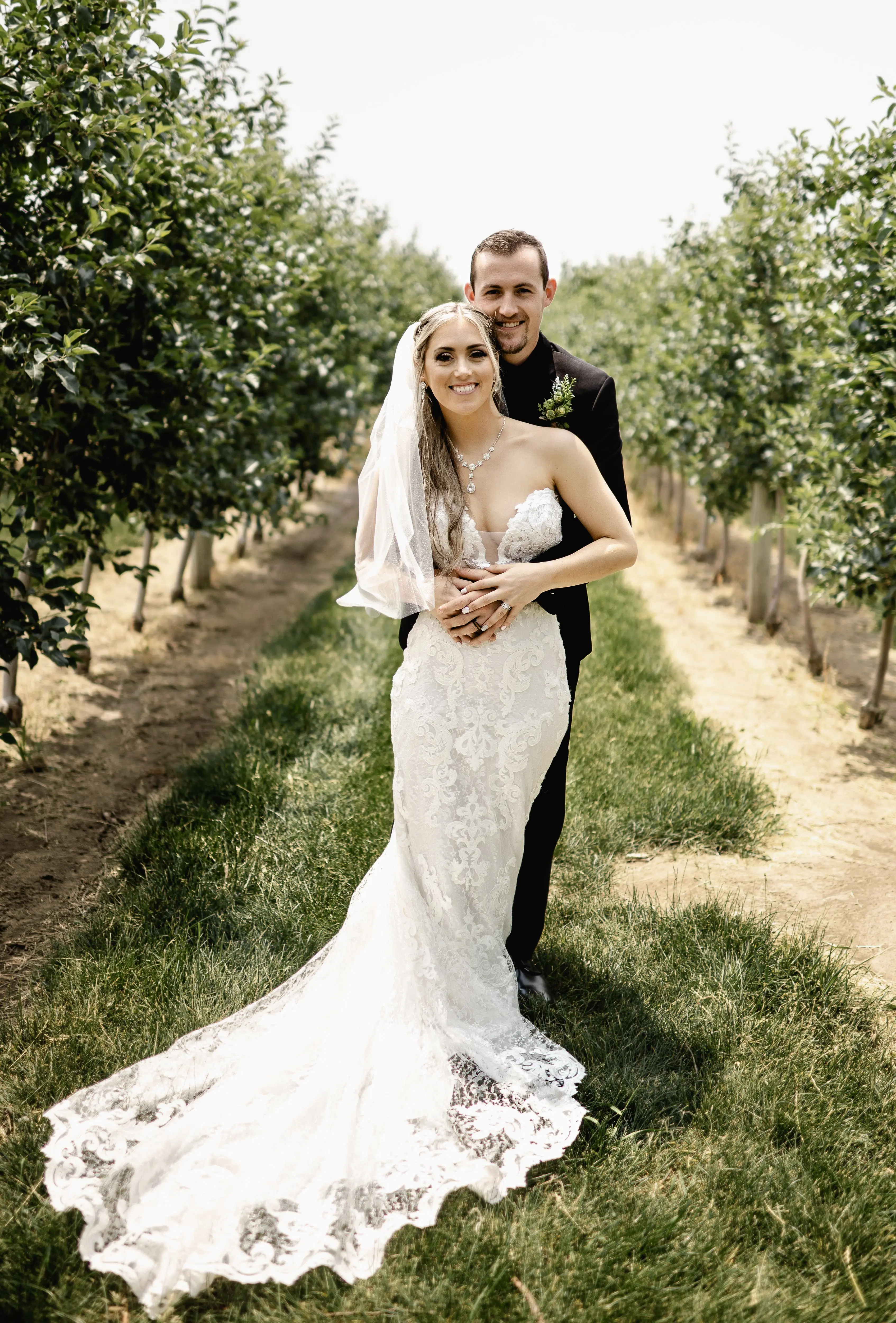 Bride In Sheer Sheath Tuscany Lynette Maggie Sottero With Groom