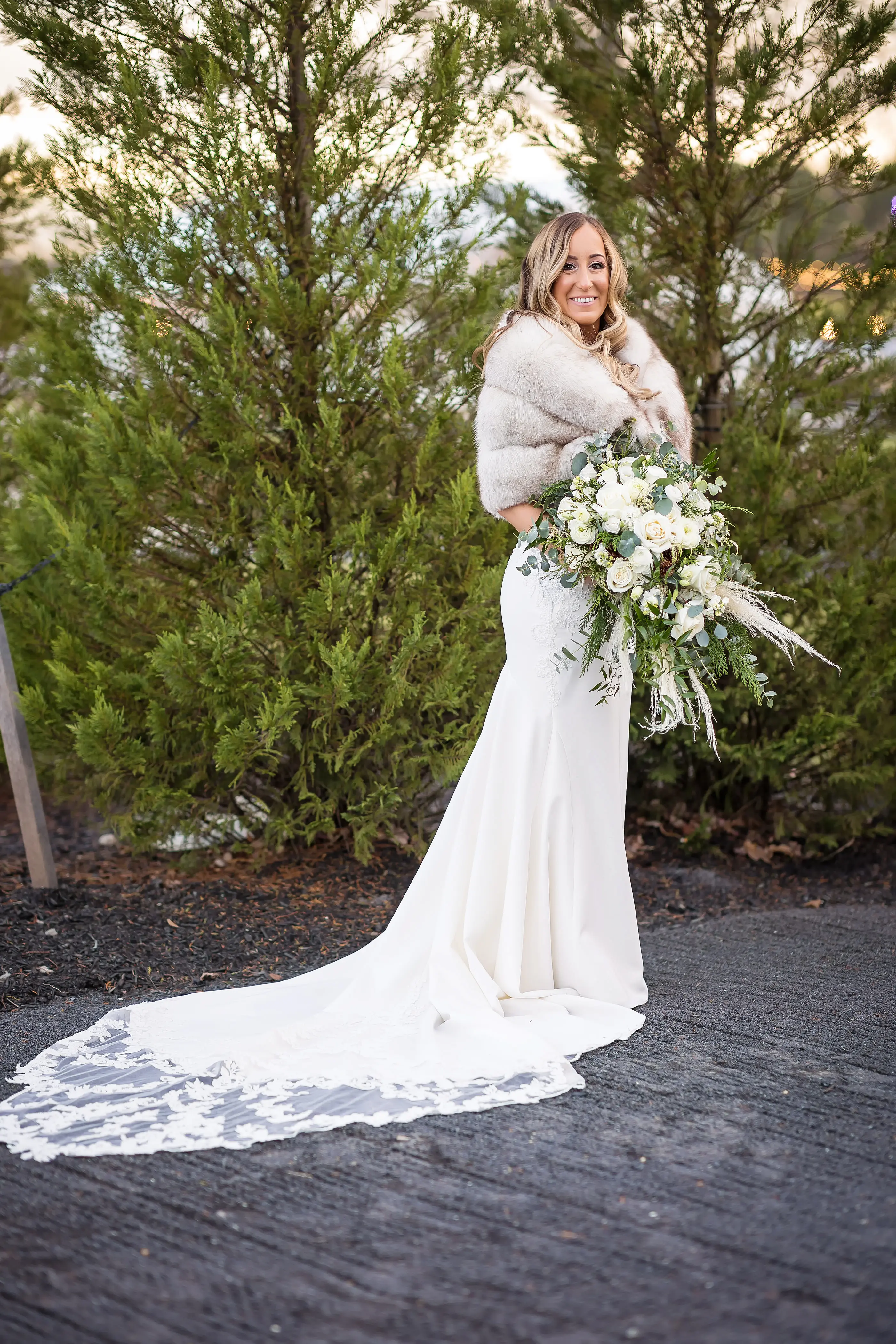 Bride Wearing Lace Mermaid Wedding Gown Called Nikki By Maggie Sottero