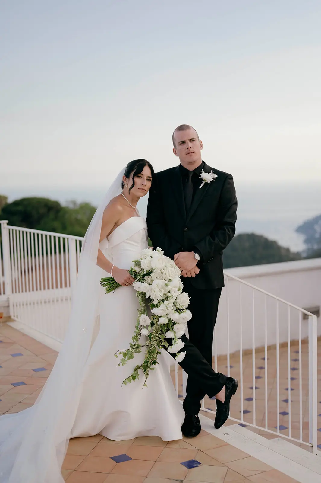 Bride In Strapless Mikado Mitchell Maggie Sottero With Groom