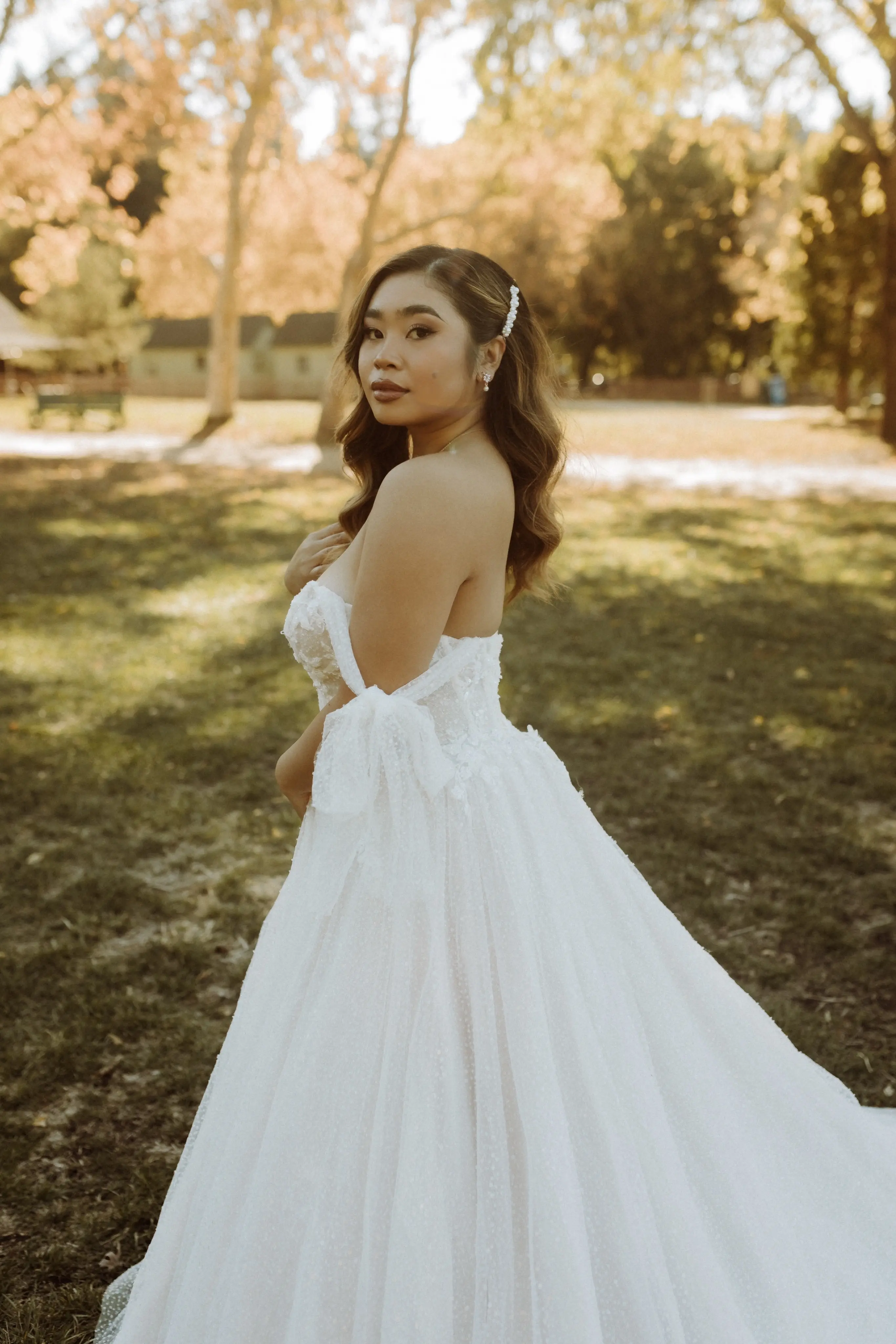 Bride In Sparkly Off-The-Shoulder Wedding Dress Called Shasta By Sottero And Midgley