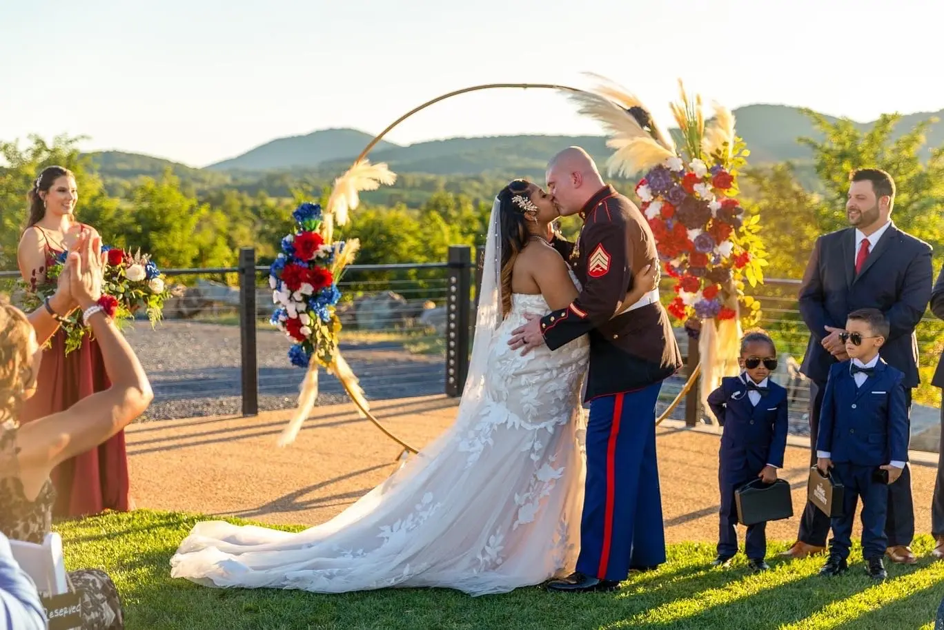 Pregnant Bride In Mermaid Wedding Dress Called Hattie By Rebecca Ingram With Groom