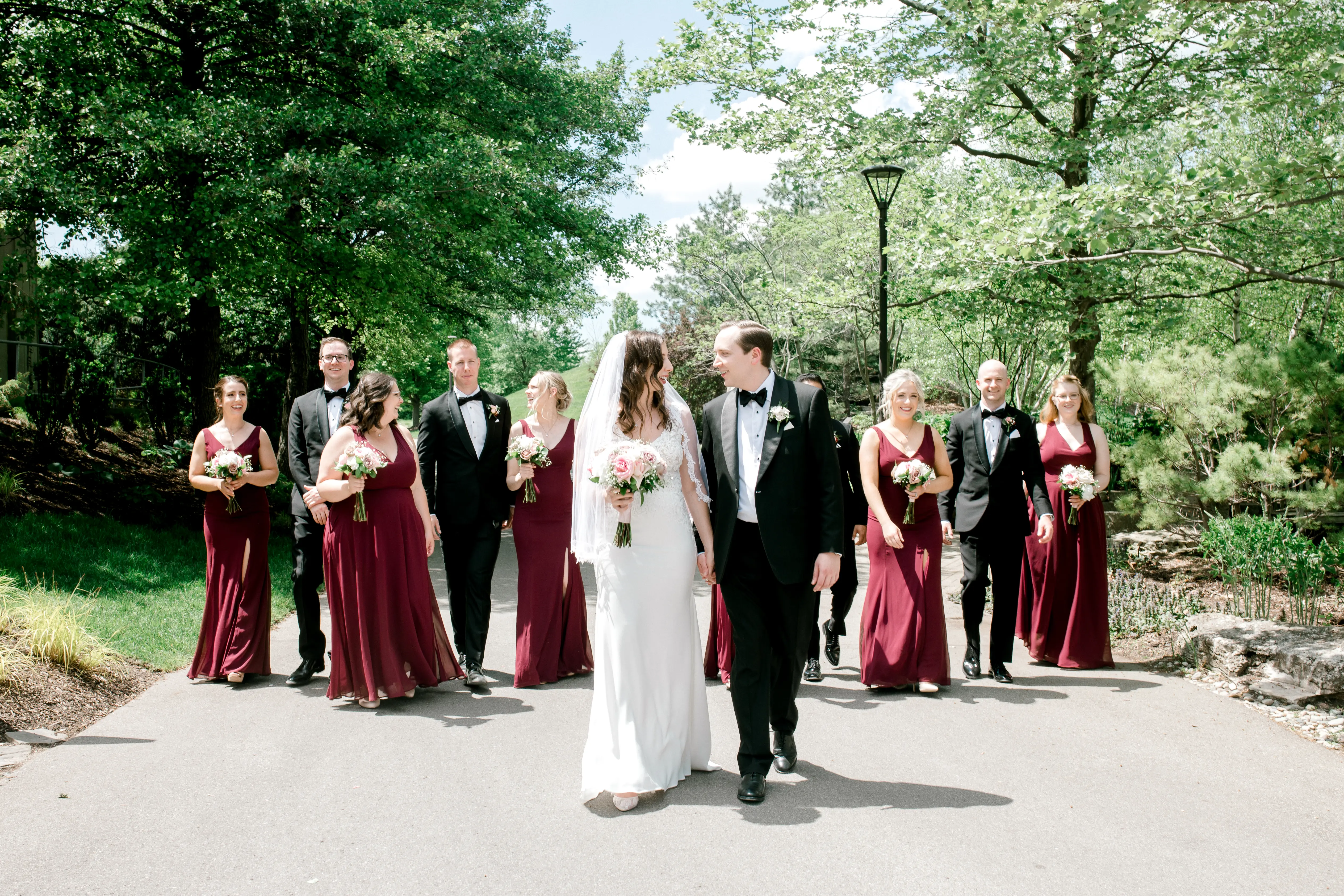 bride with groom in sexy sheath wedding dress