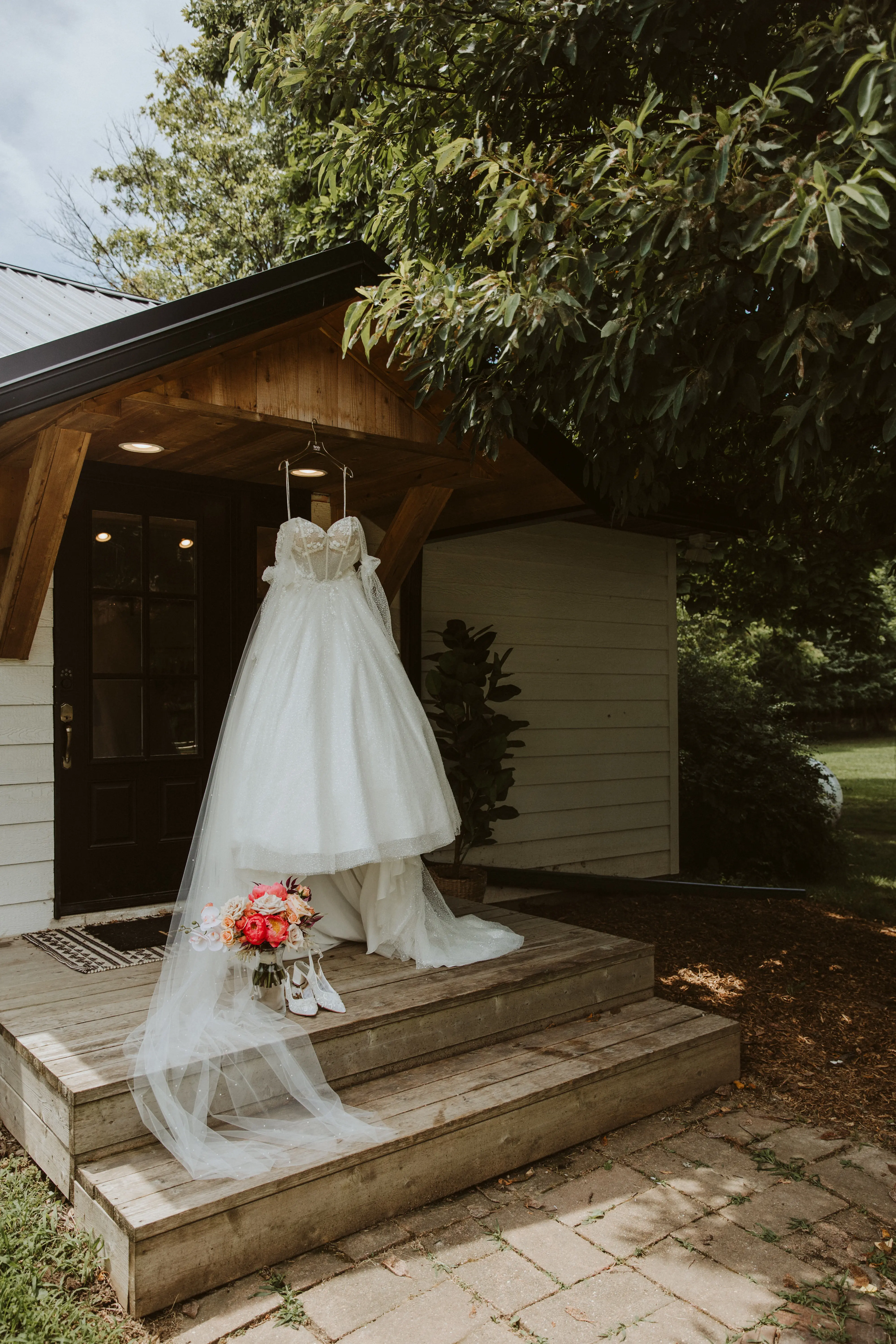 Sparkly Ballgown Wedding Dress Called Shasha By Sottero And Midgley Hanging Outside