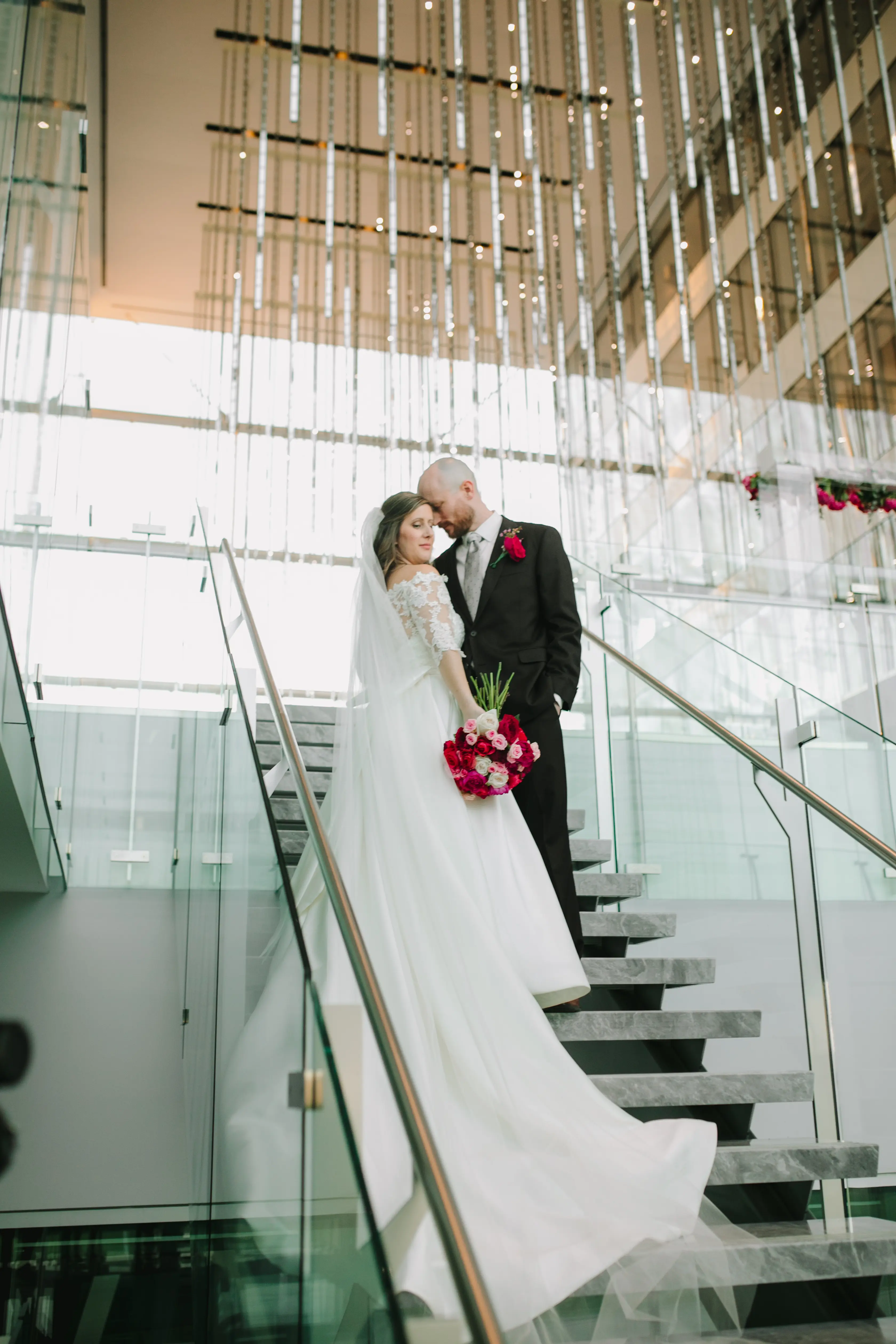 Bride In Satin Ballgown Selena Maggie Sottero With Groom