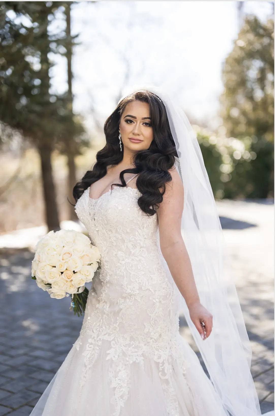 Bride In Glamorous Glitter Tulle and Lace Mermaid Wedding Dress Called Lonnie Lynette By Maggie Sottero