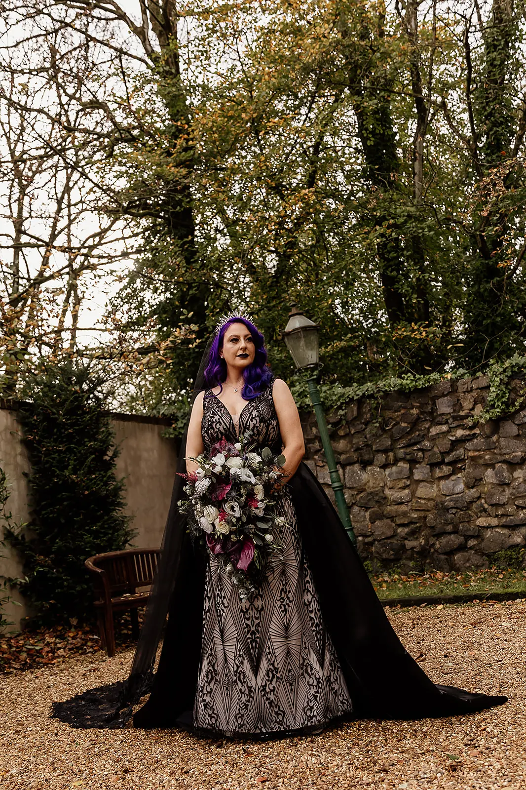Bride In Art Deco Black Elaine By Maggie Sottero