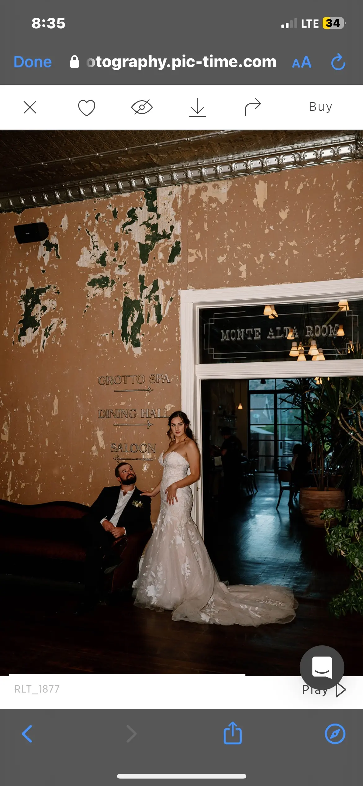Bride wearing Hattie wedding dress by Rebecca Ingram with her husband