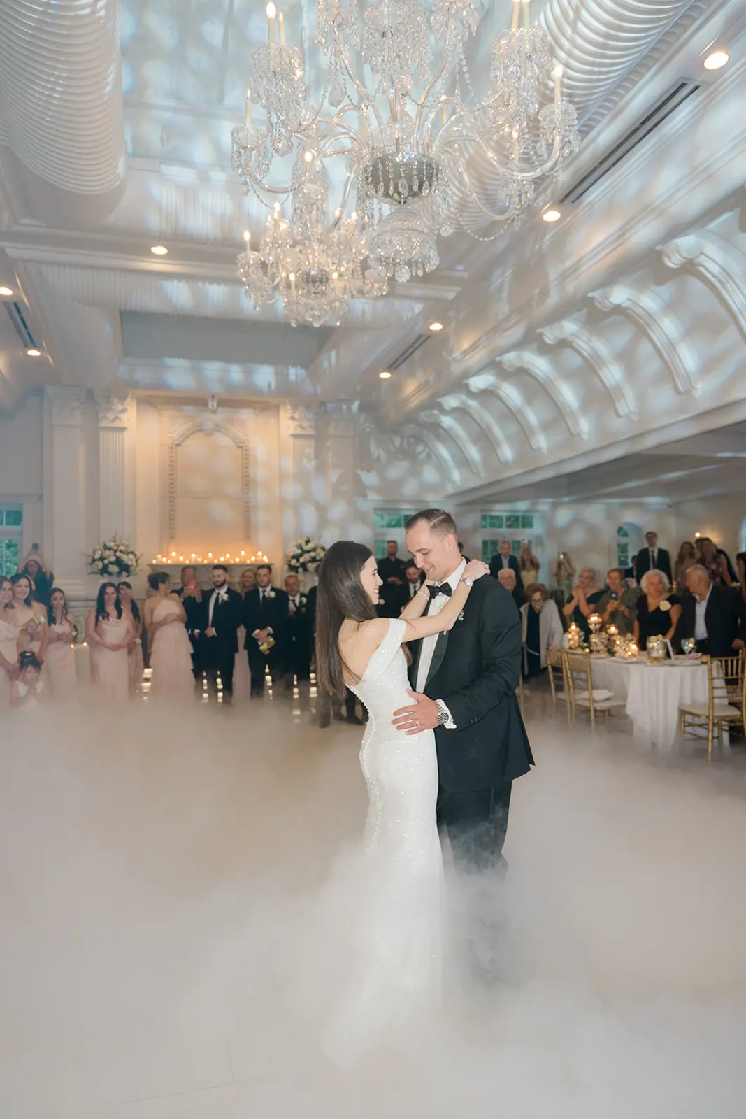 Bride wearing Anniston Lane by Maggie Sottero doing a first dance with her husband