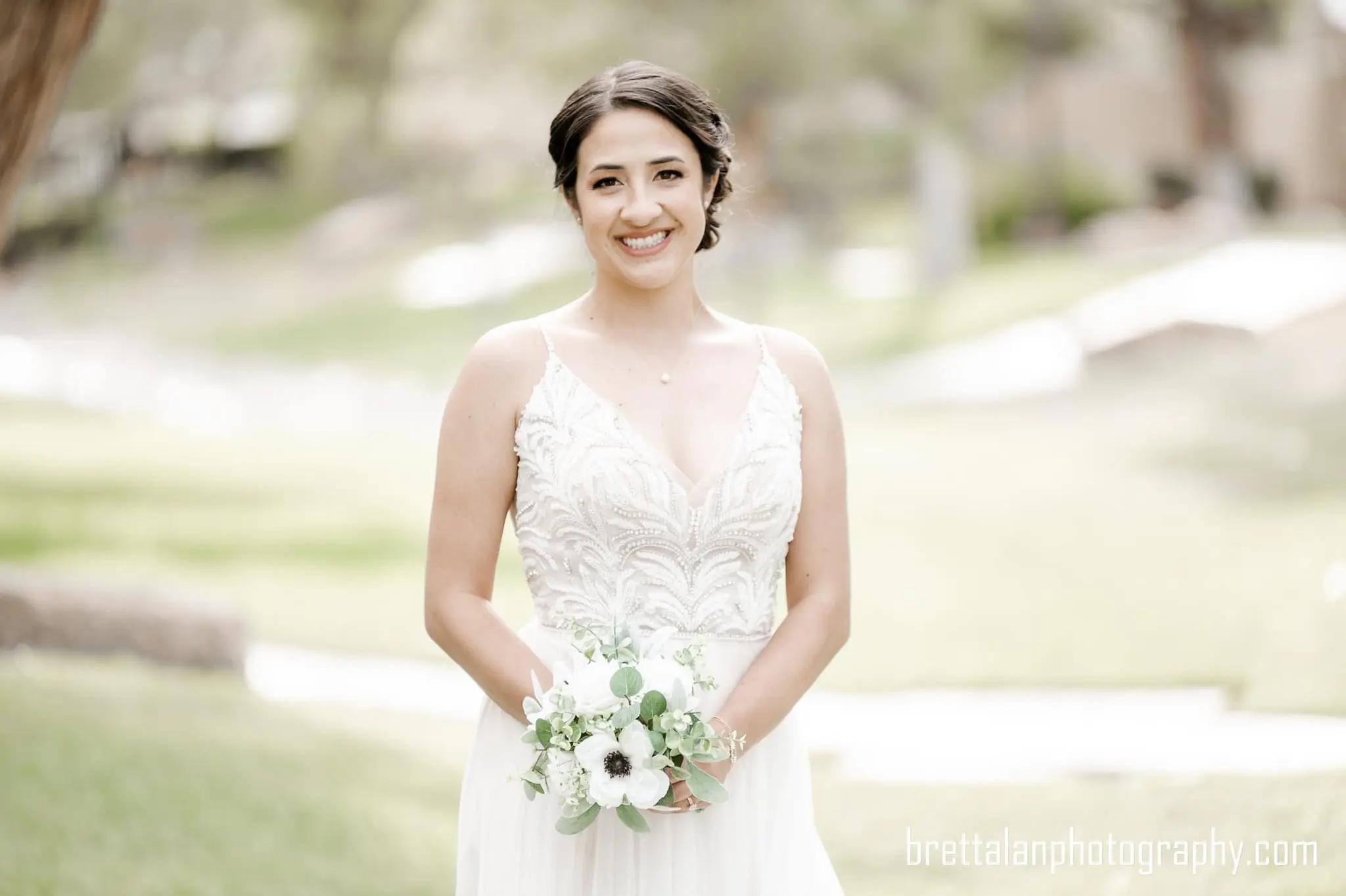 Bride Wearing Relaxed Boho A-Line Wedding Dress Charlene By Maggie Sottero