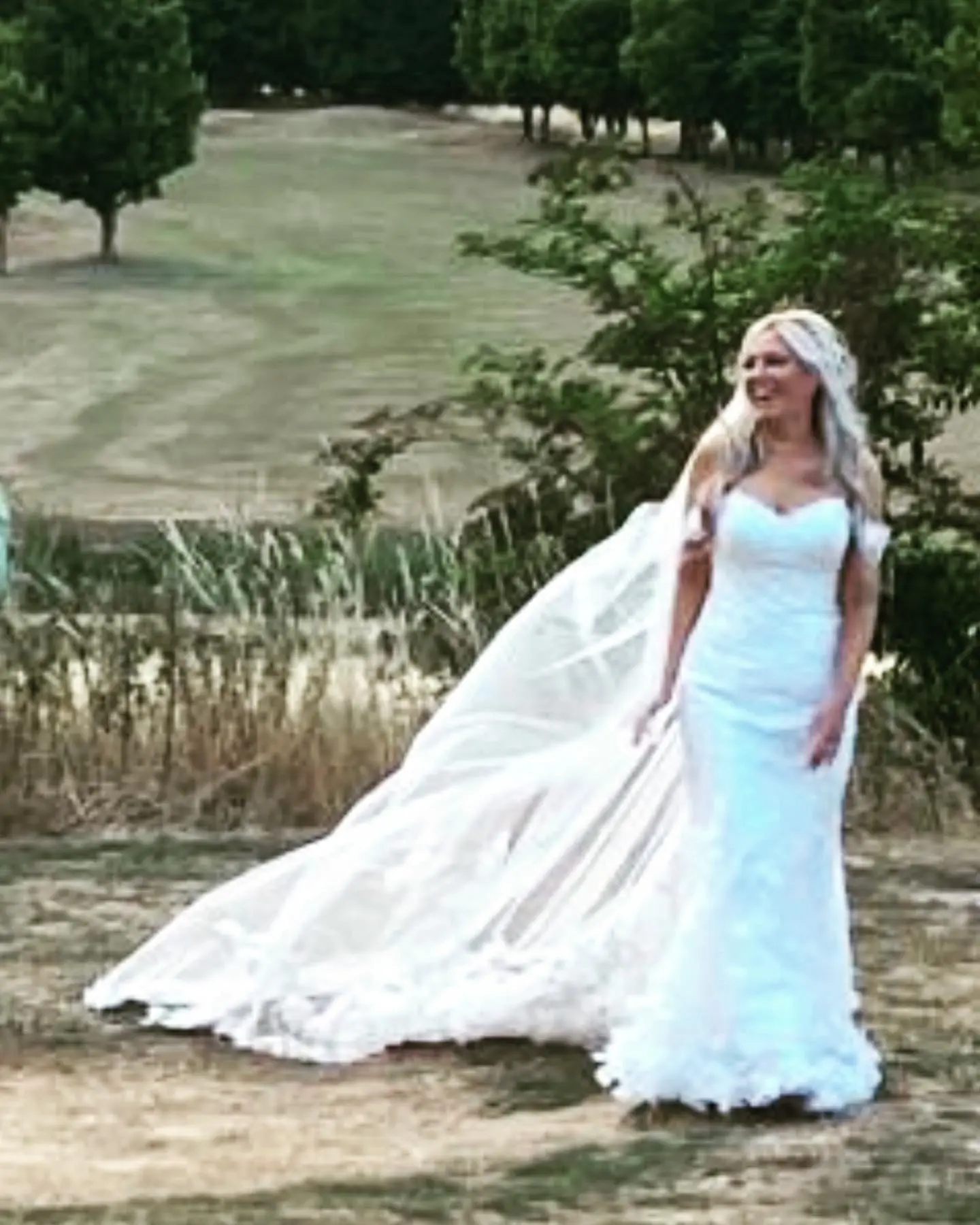 Bride Wearing 3D Lace Wedding Dress With 3D Floral Details Called Ryker By Sottero And Midgley