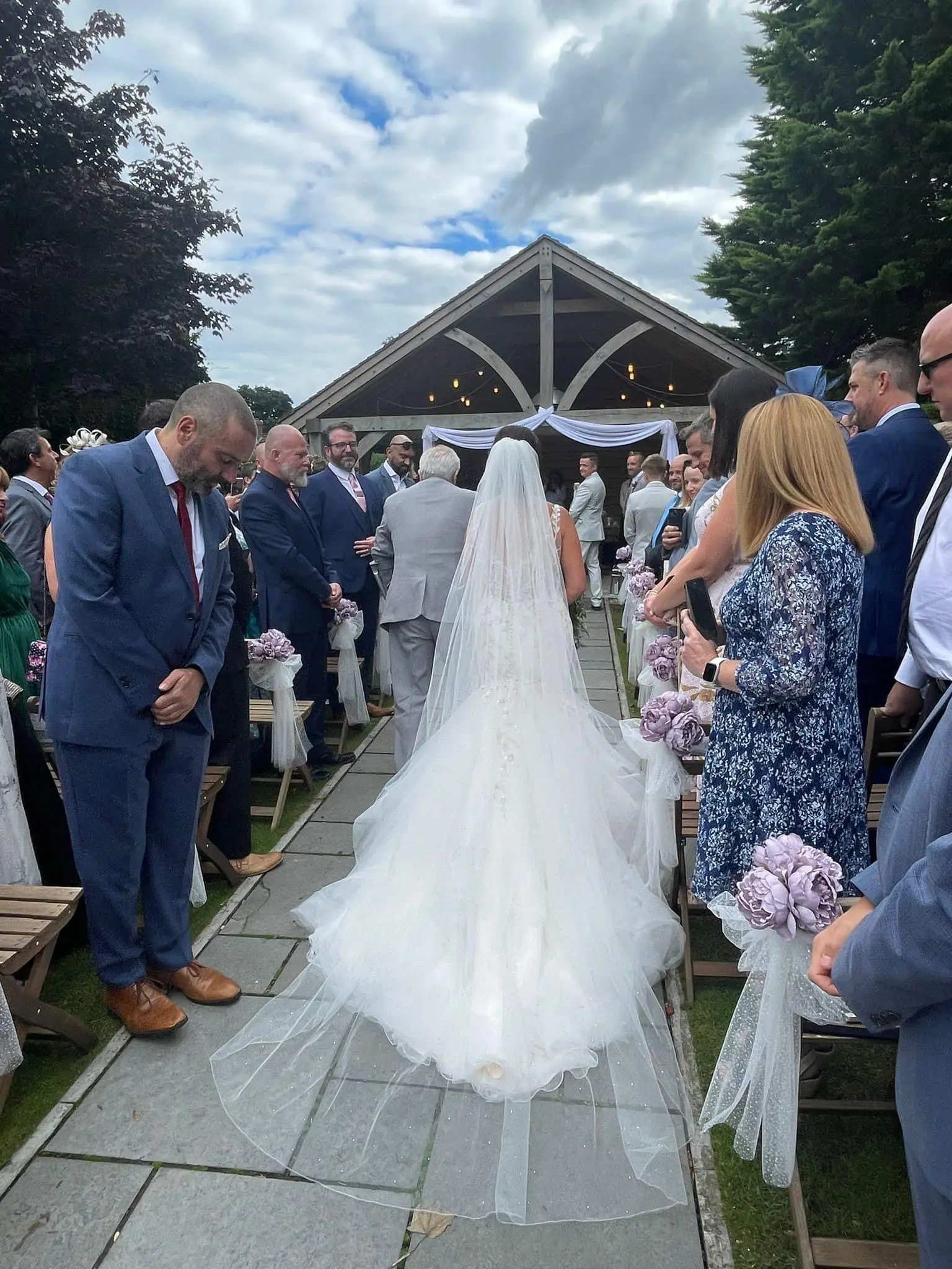 Bride In Colorful Trumpet Kenleigh Sottero Midgley With Guests