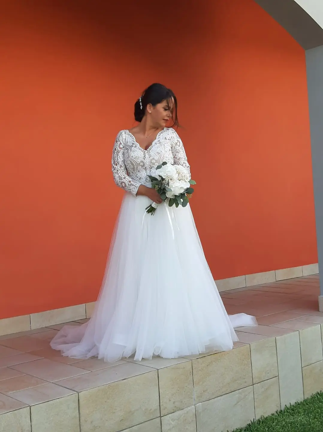 Bride wearing Princess ballgown Wedding Dress called Mallory Dawn by Maggie Sottero