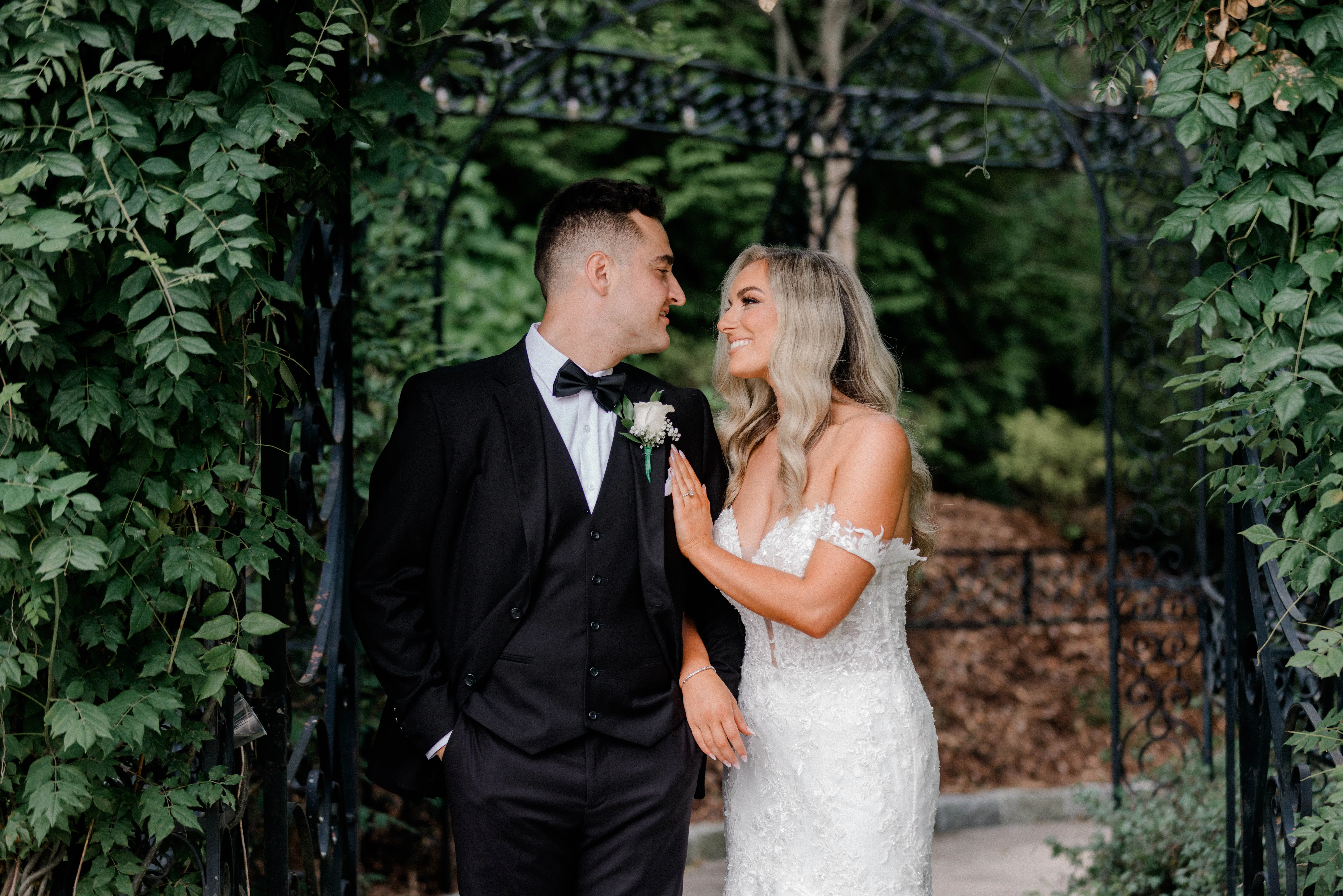 Bride wearing Lennon by Maggie Sottero with her husband