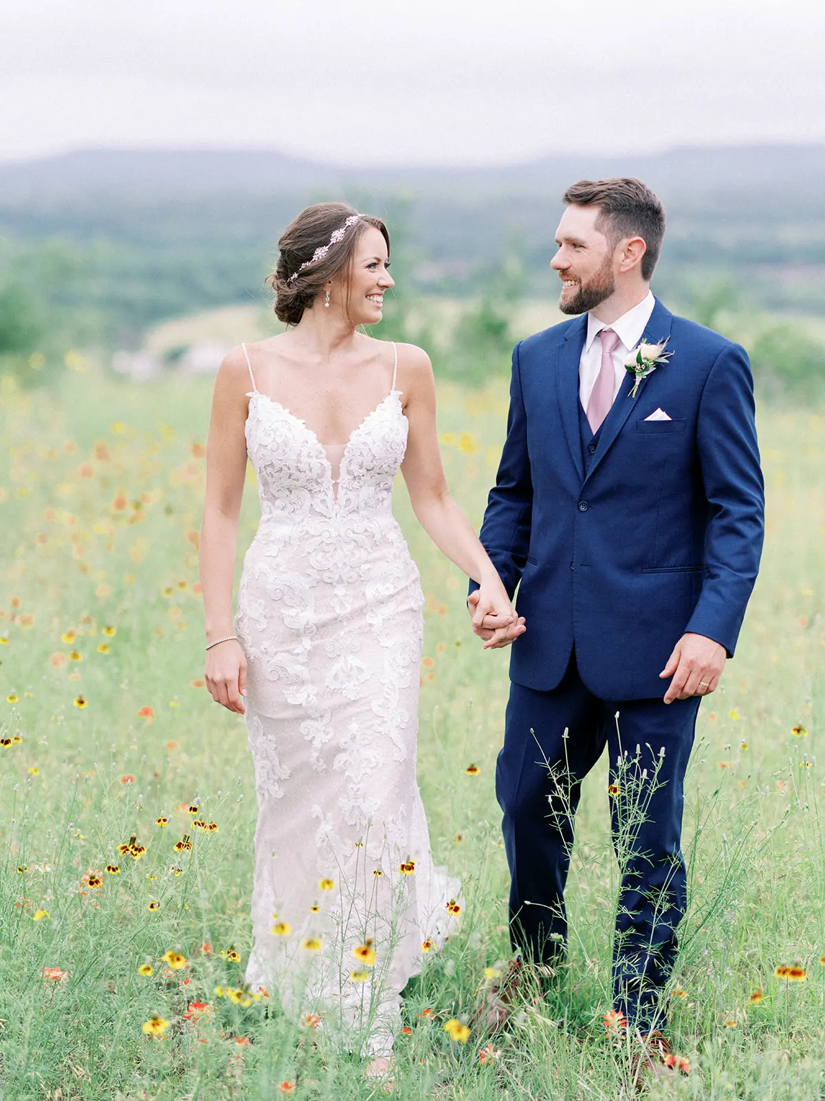 Bride Wearing Lace Sheath Dress Tuscany Lynette By Maggie Sottero