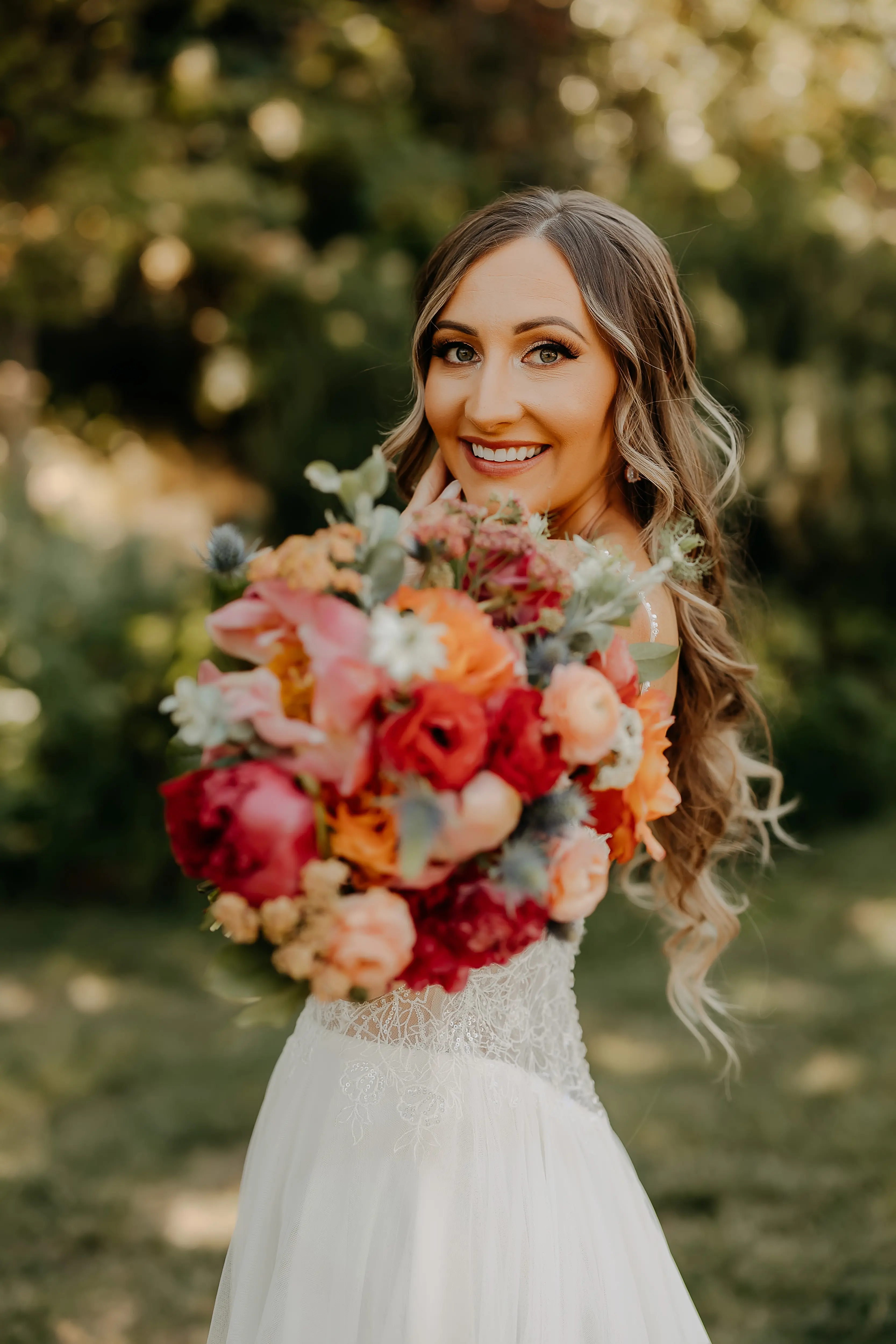 Bride Wearing A-Line Wedding Dress