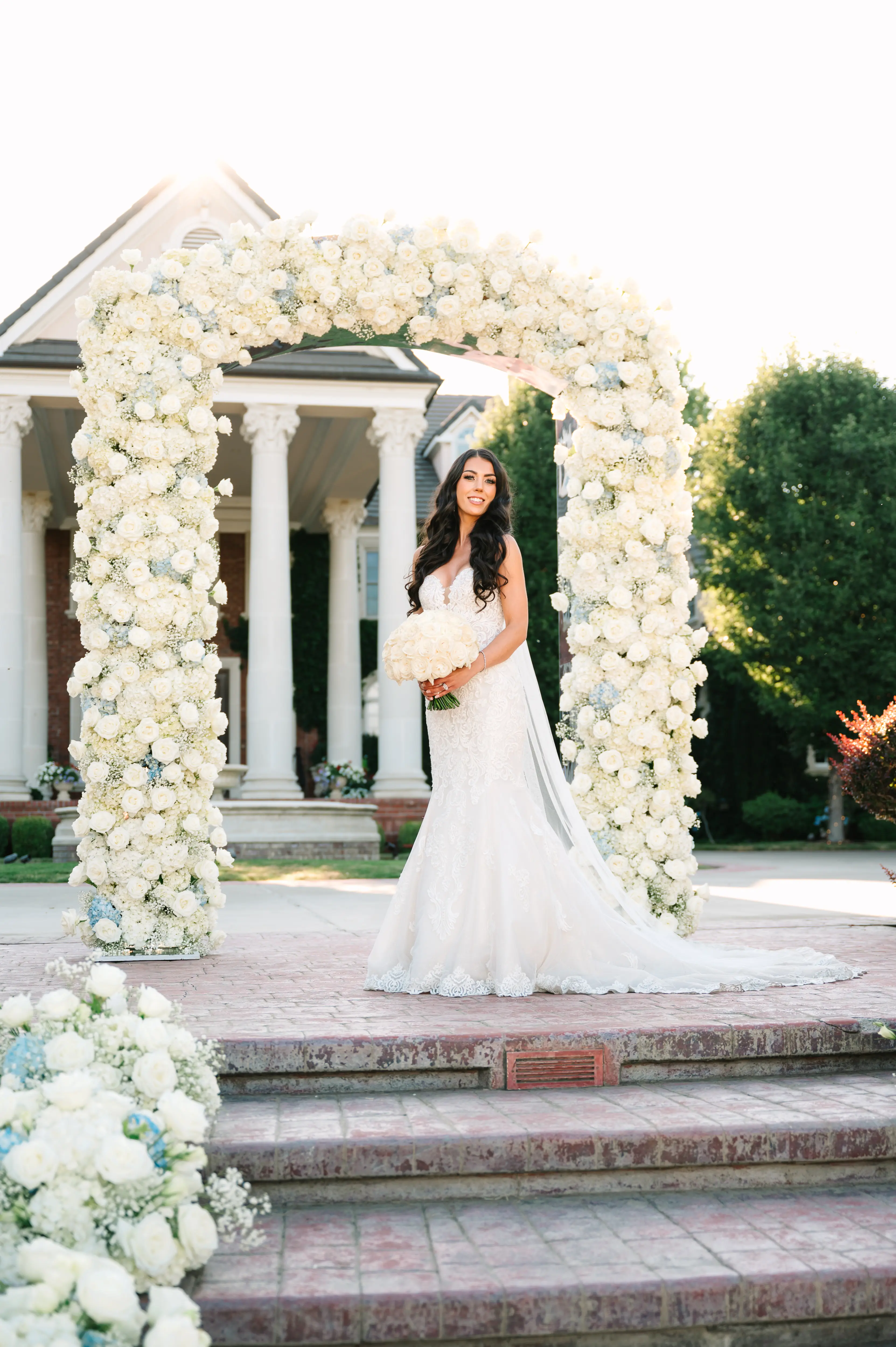 Bride Wearing Sparkly Lace Fit-And-Flare Fiona By Maggie Sottero