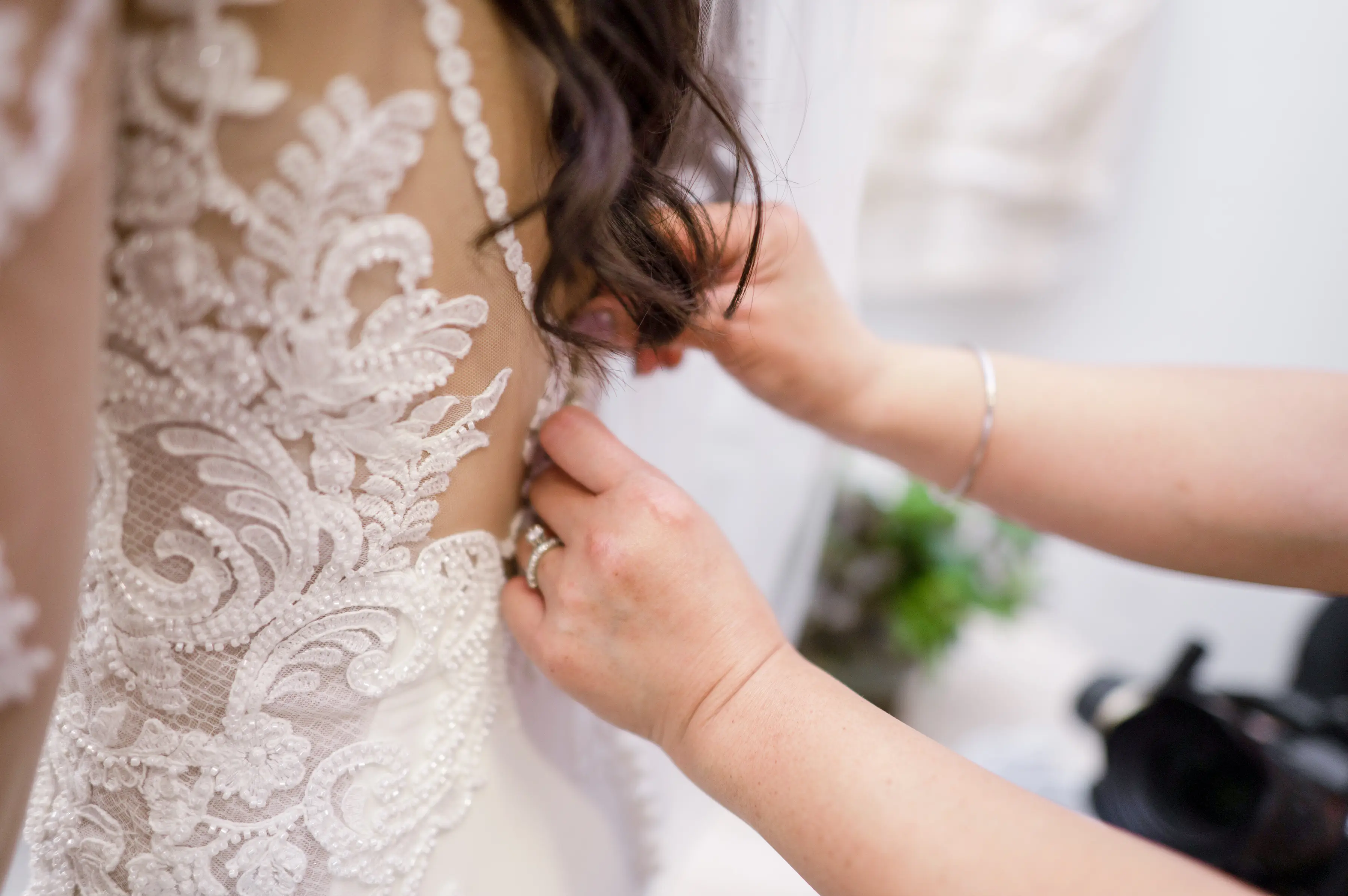 Bride Wearing Romantic Mermaid Wedding Dress Nikki By Maggie Sottero