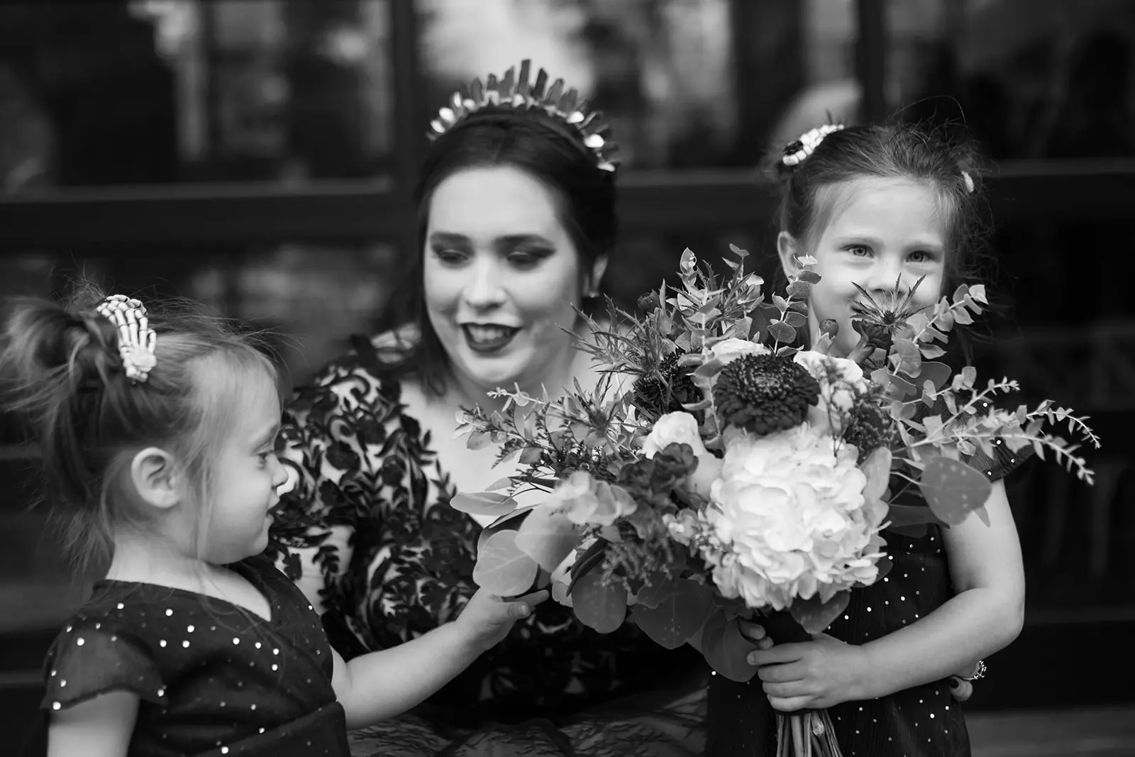 Bride In Black Wedding Dress Called Zander By Sottero And Midgley With Kids