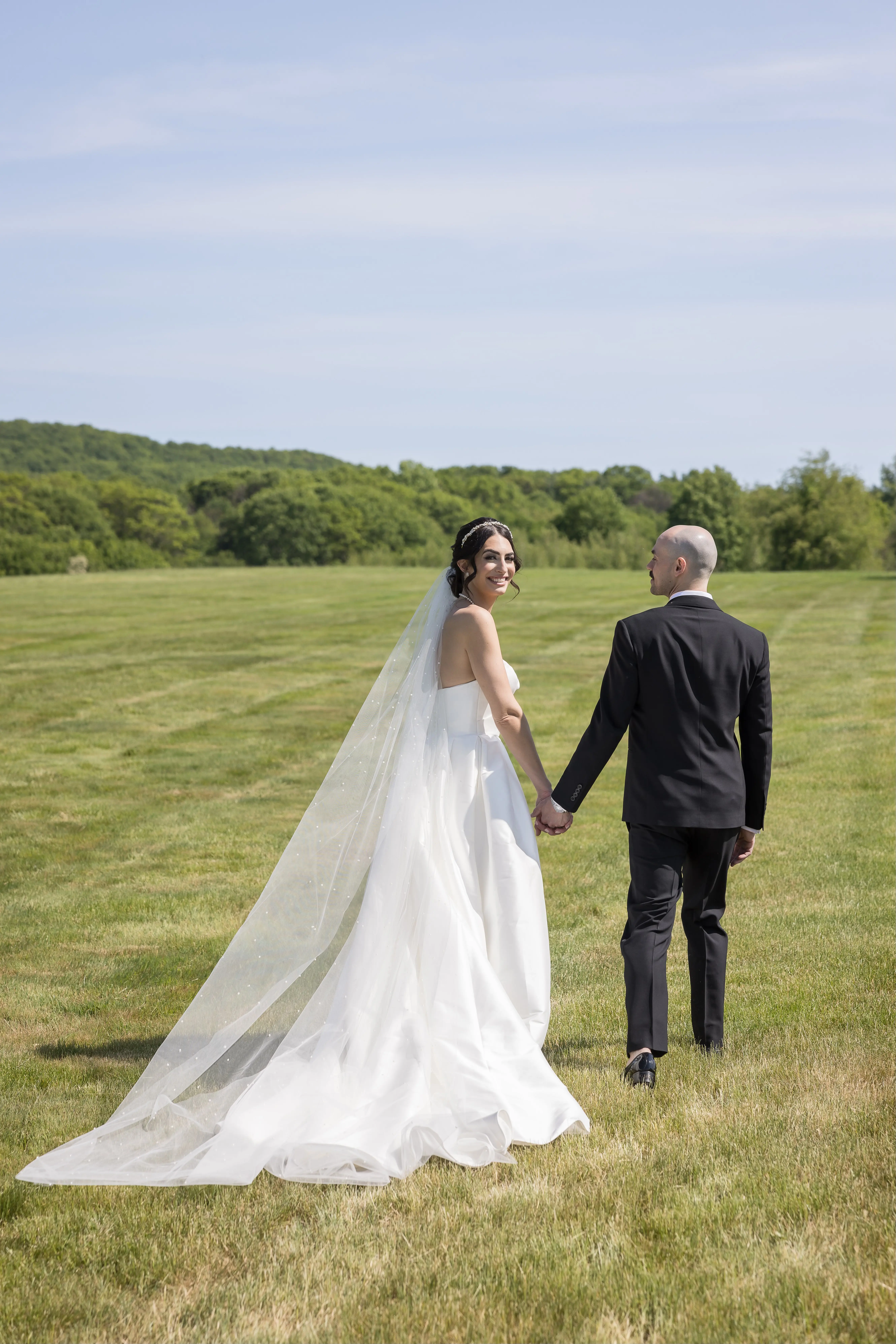 Bride In Sleeveless And Thigh-high Slit Aspen Sottero Midgley With Groom