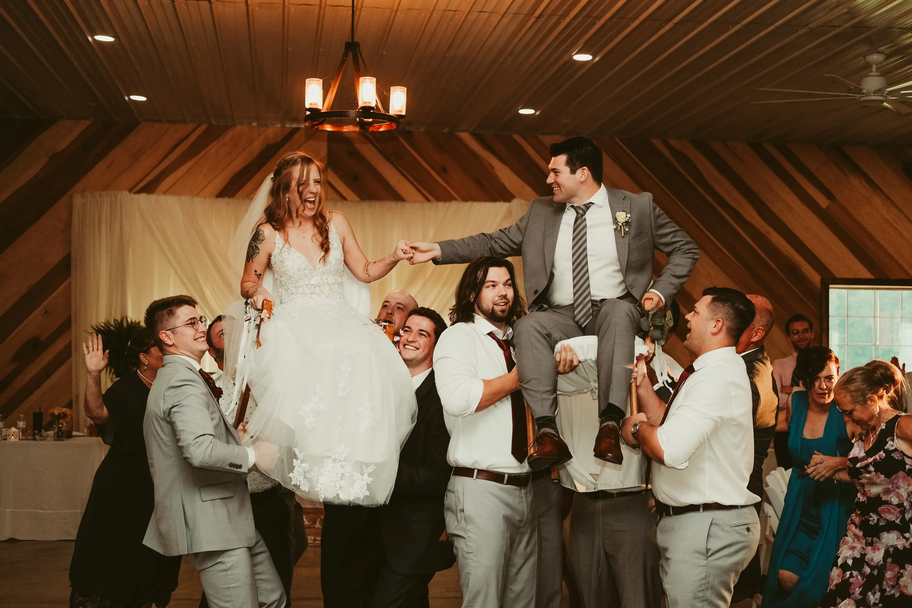Bride In Ivory A-line Jill Rebecca Ingram With Guests