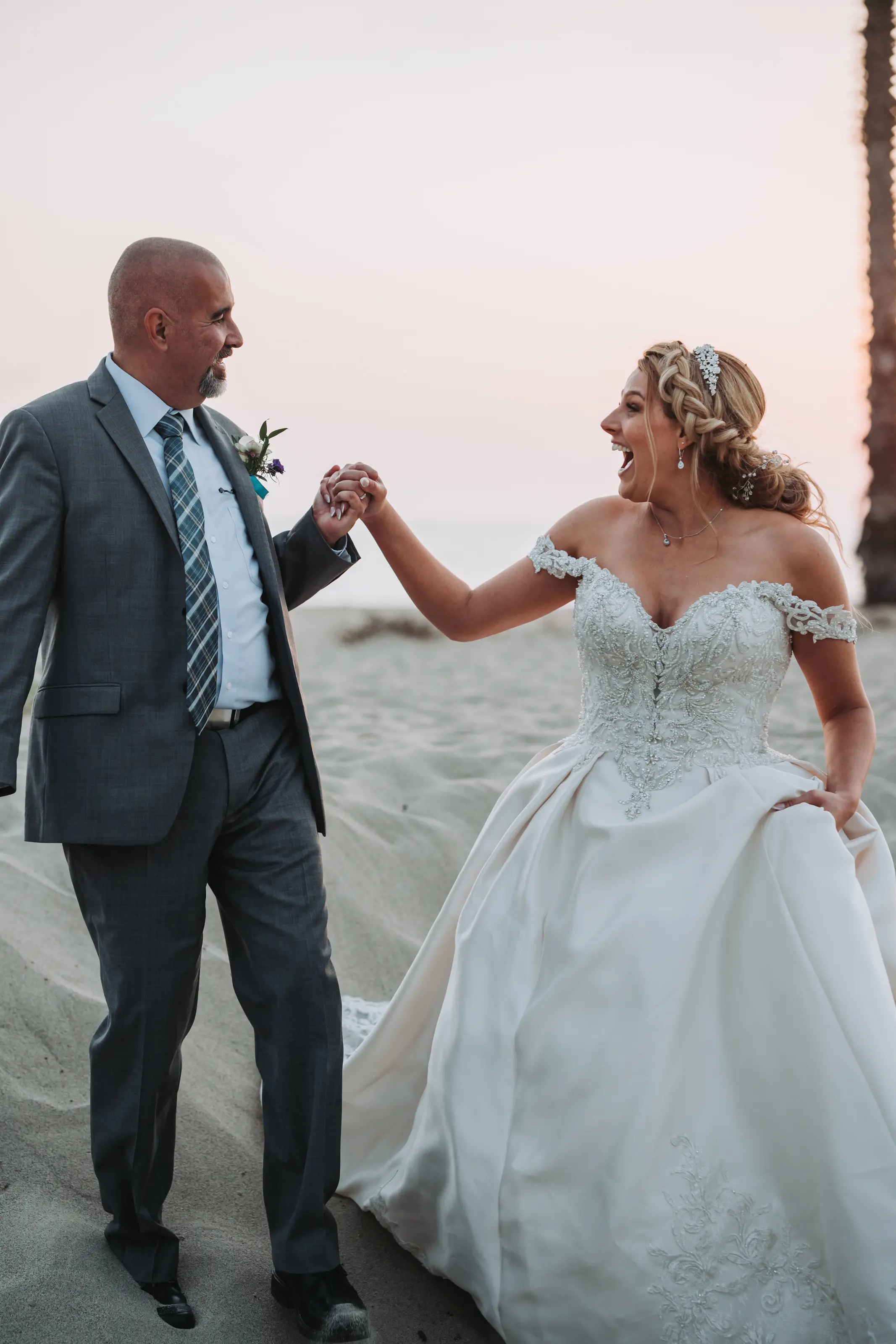 Groom With Bride Wearing Satin Ballgown Kimora By Sottero And Midgley