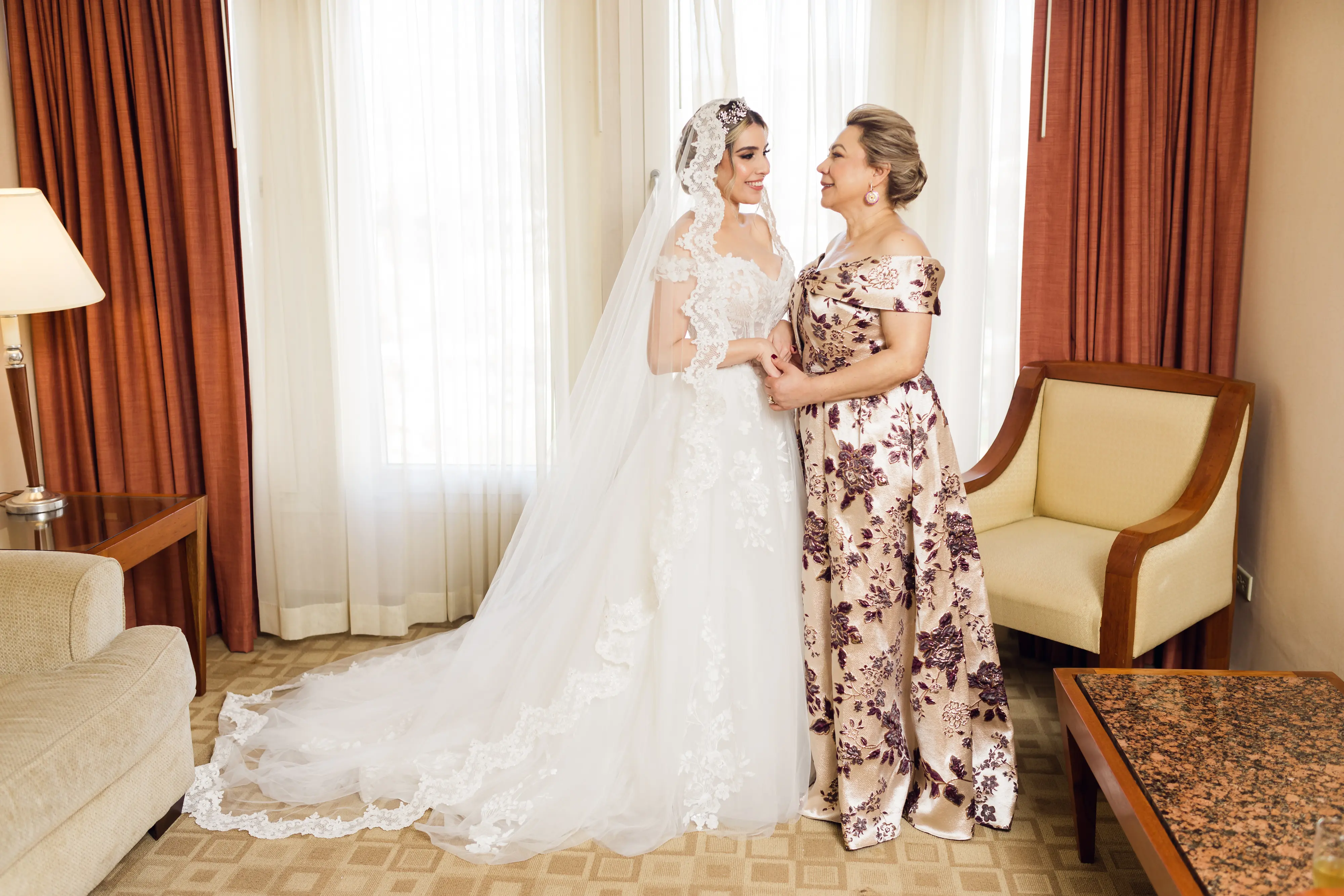 Bride In Lace Ballgown Wedding Dress Called Harlem By Maggie Sottero And Mother Of The Bride